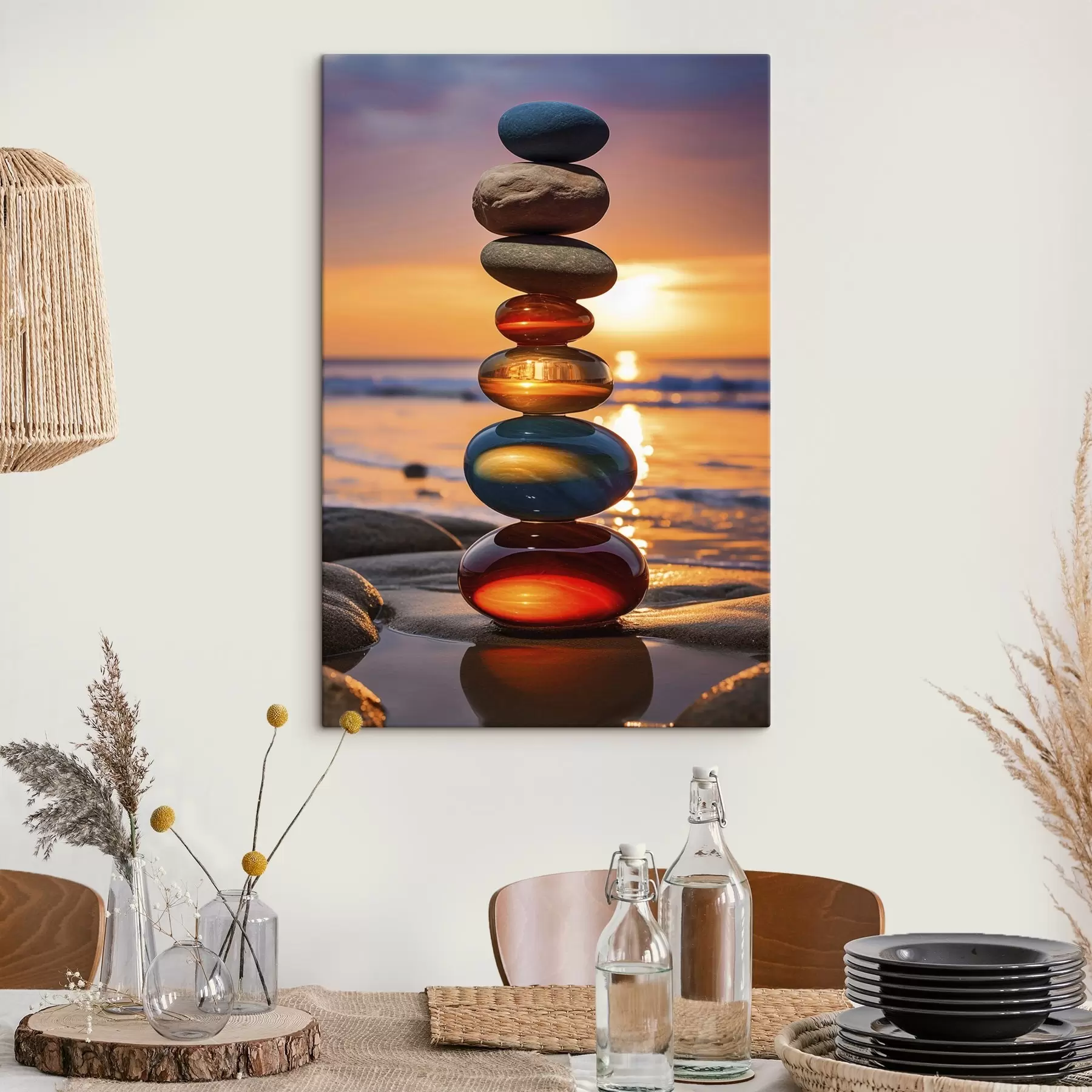 Fototapetai Akmenų krūvos saulėlydžio fone s45520