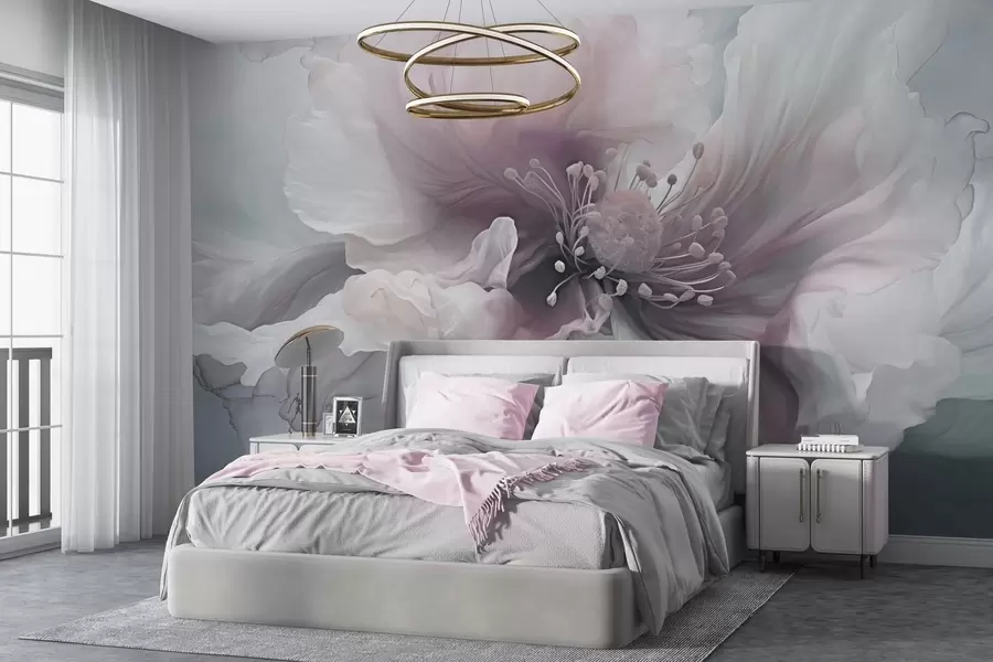 Fototapetai Švelni rožinės ir baltos spalvos žiedlapių gėlė w04446