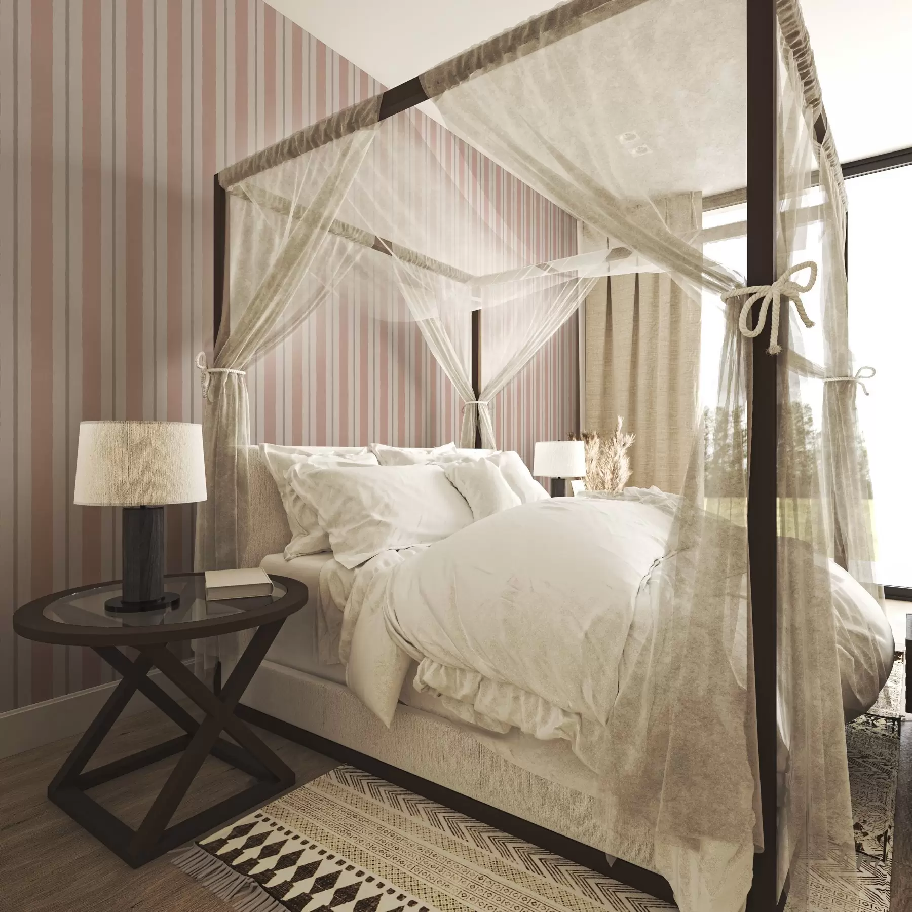 Fototapetai Terakotos ir smėlio spalvos plačios juostos su pilkšvu akcentu a00513