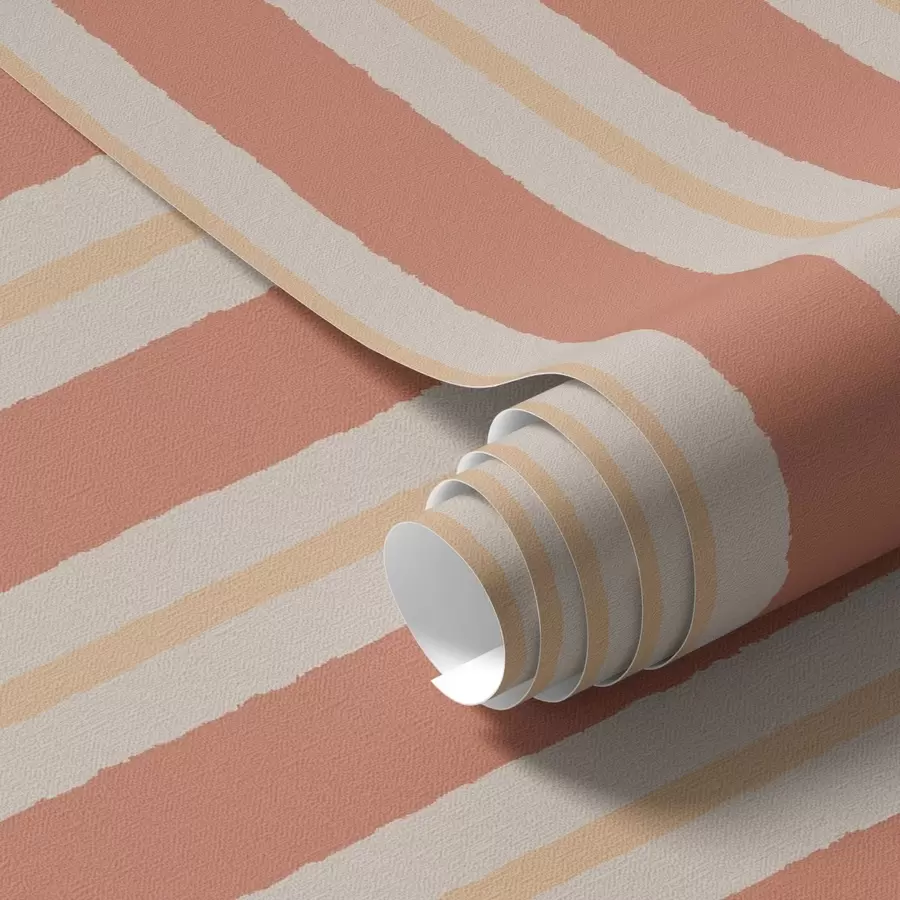 Fototapetai Ryškios terakotos spalvos juostelės su smėlio spalvos akcentais a00515