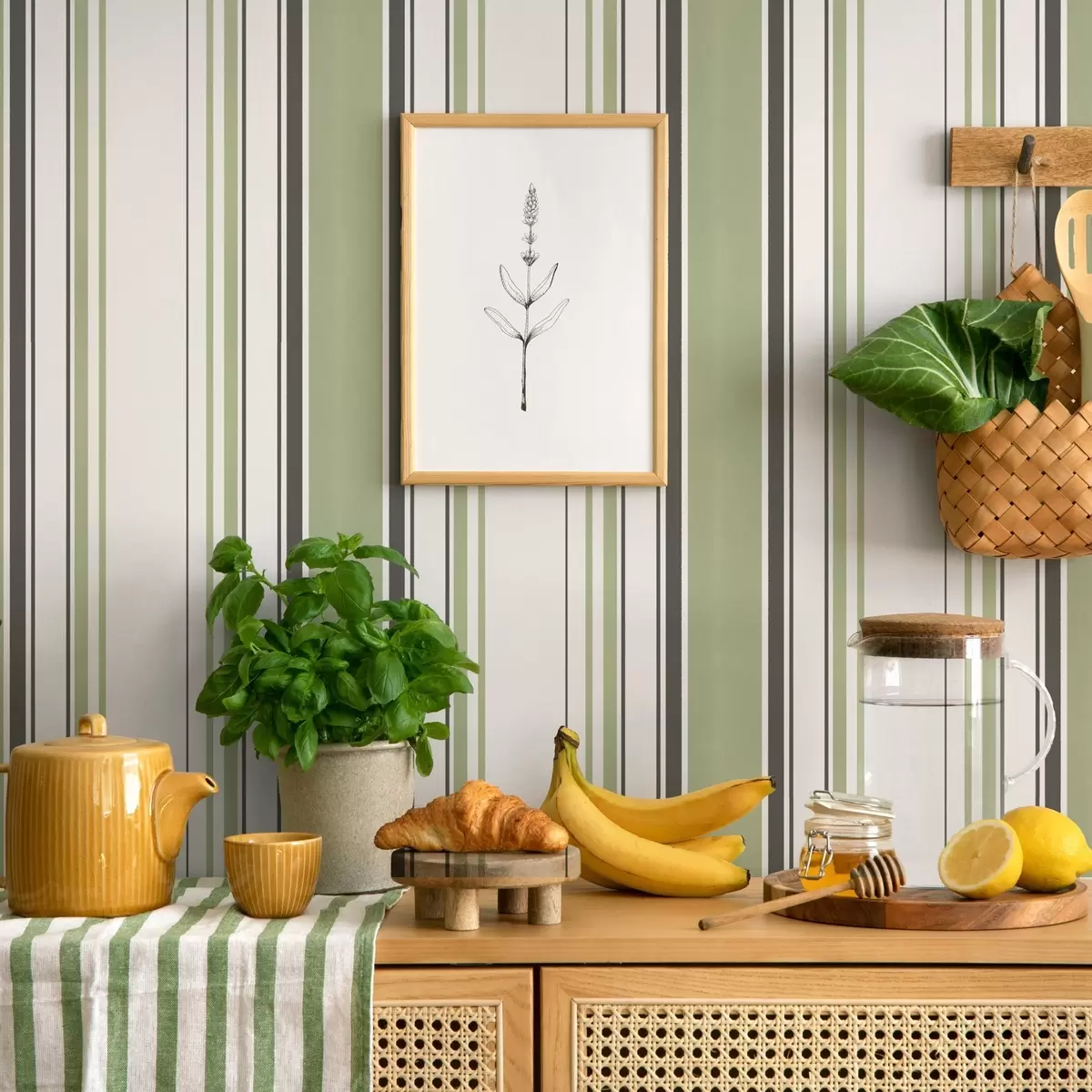 Tapetai Baltas fonas su žaliomis ir juodomis juostelėmis a00520 Tapetai Baltas fonas su žaliomis ir juodomis juostelėmis a00520