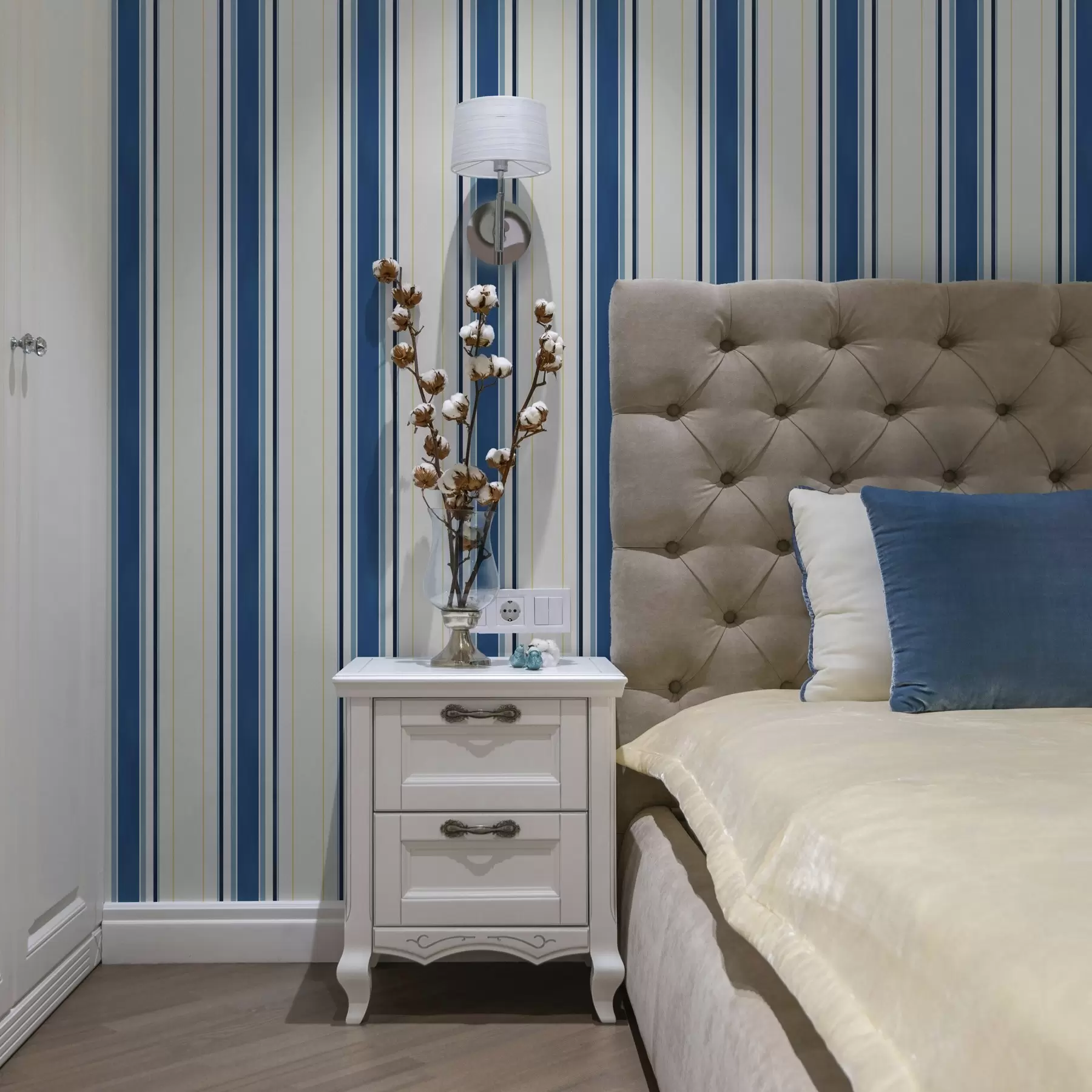 Fototapetai Plačios mėlynos juostos su plonomis geltonomis linijomis a00522