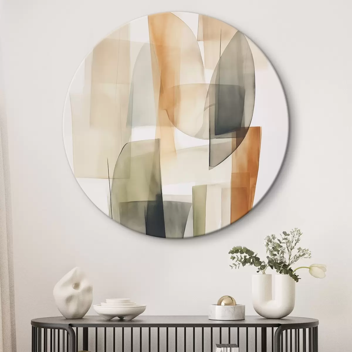 Apvalūs paveikslai Abstrakcijos dėmės imitacijos akvarelė r45669