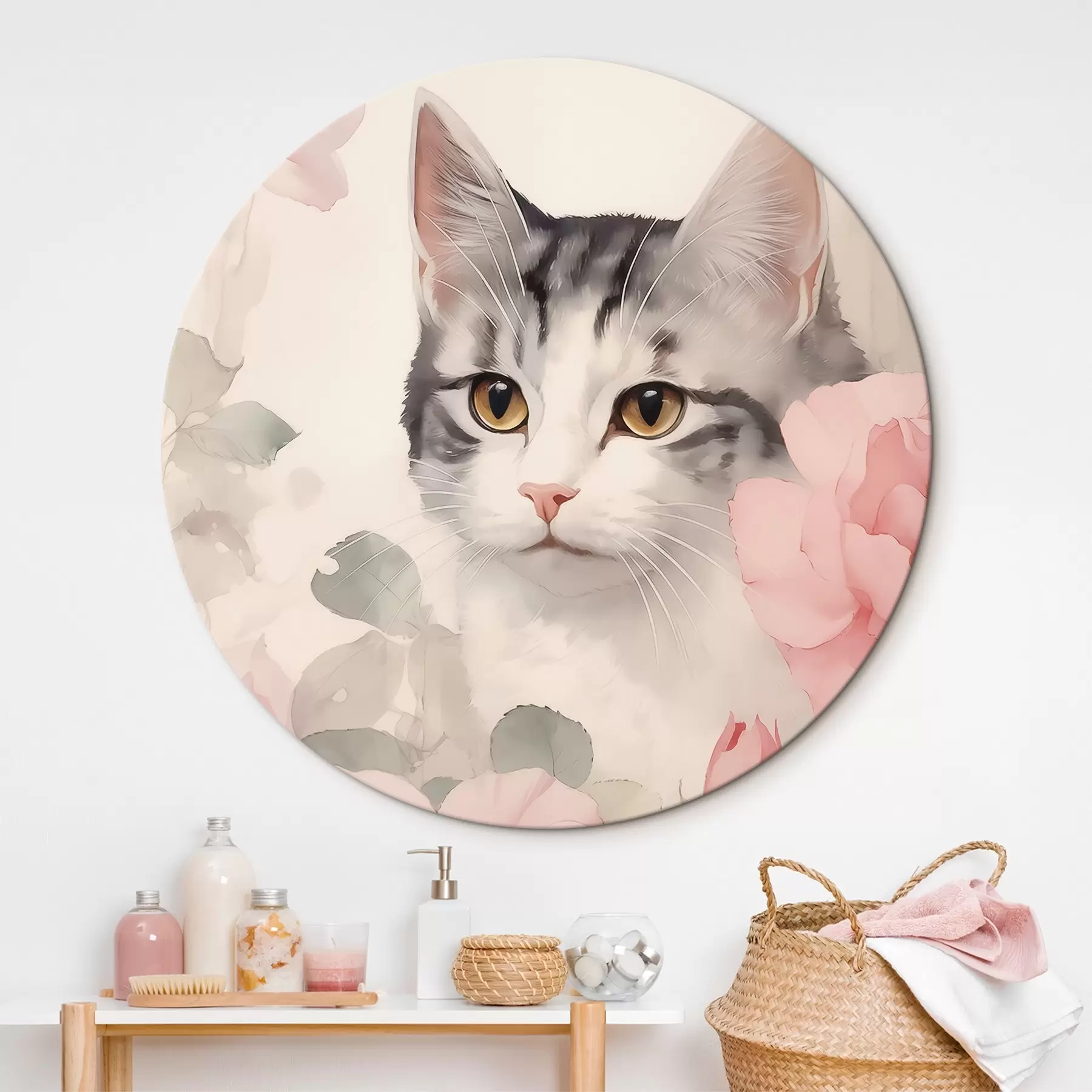 Paveikslėlis Katė tarp rožių r45673