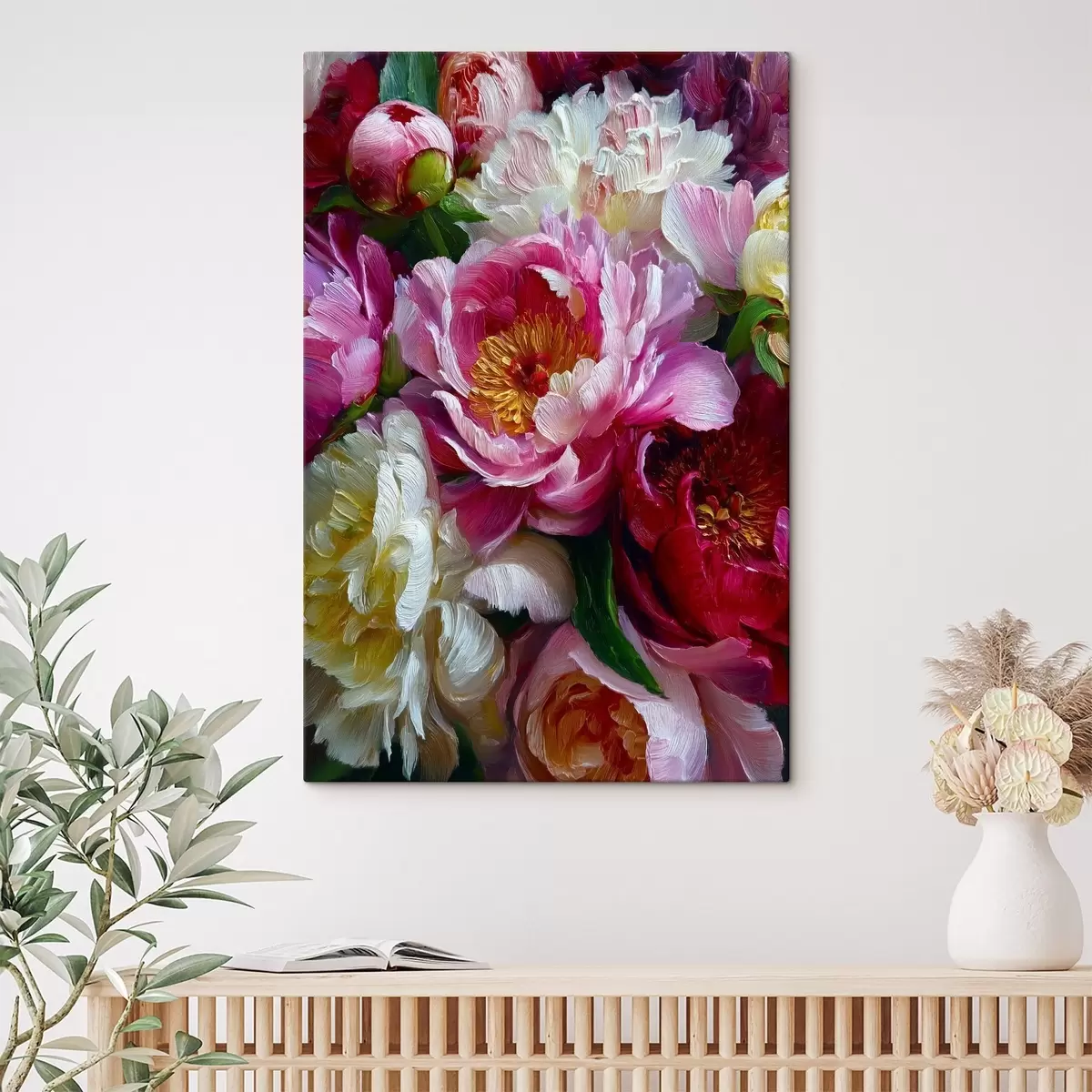 Paveikslėlis Sodrūs bijūnai impasto technika s45595