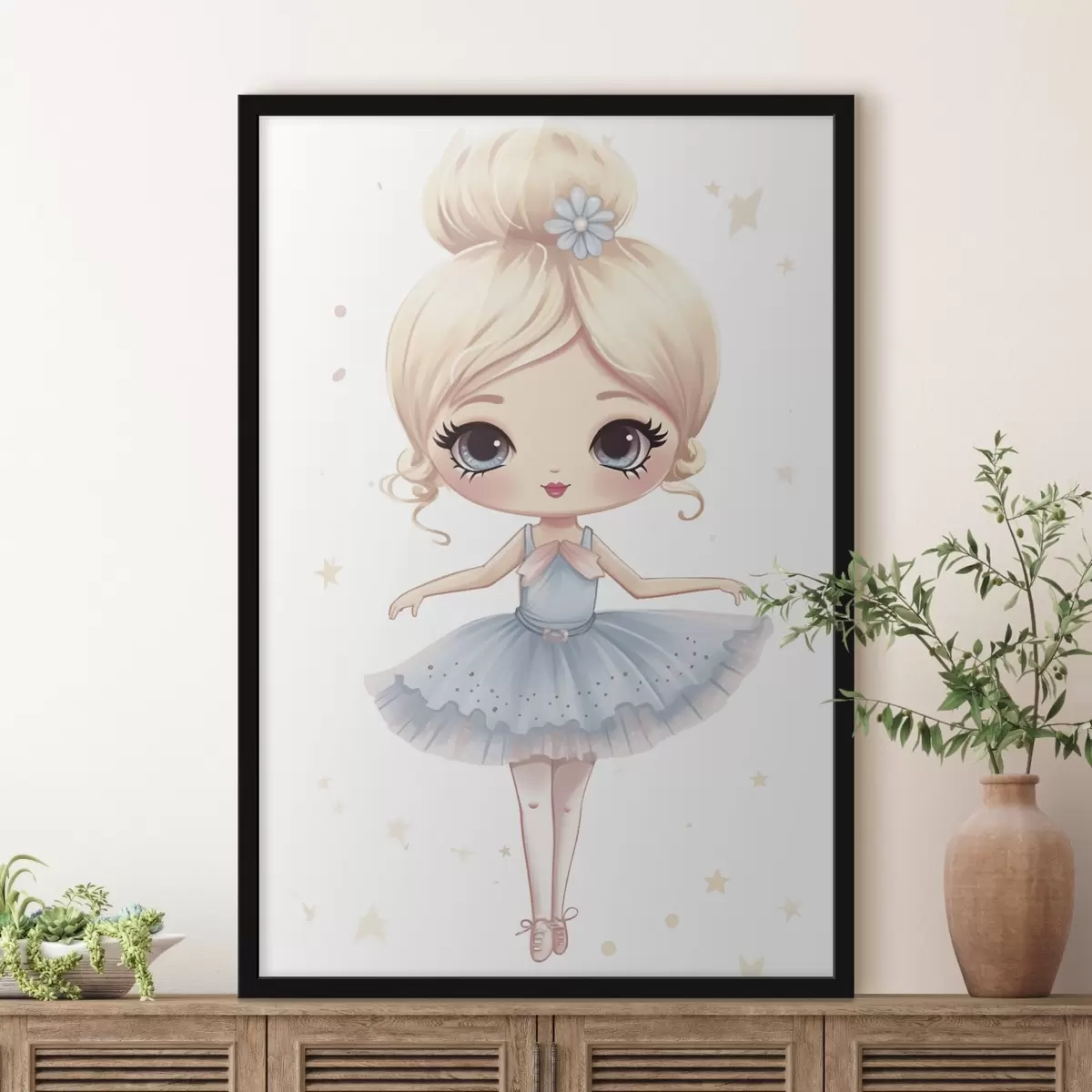 Plakatas Lėlė balerina mėlyna suknele su lankeliu f45481