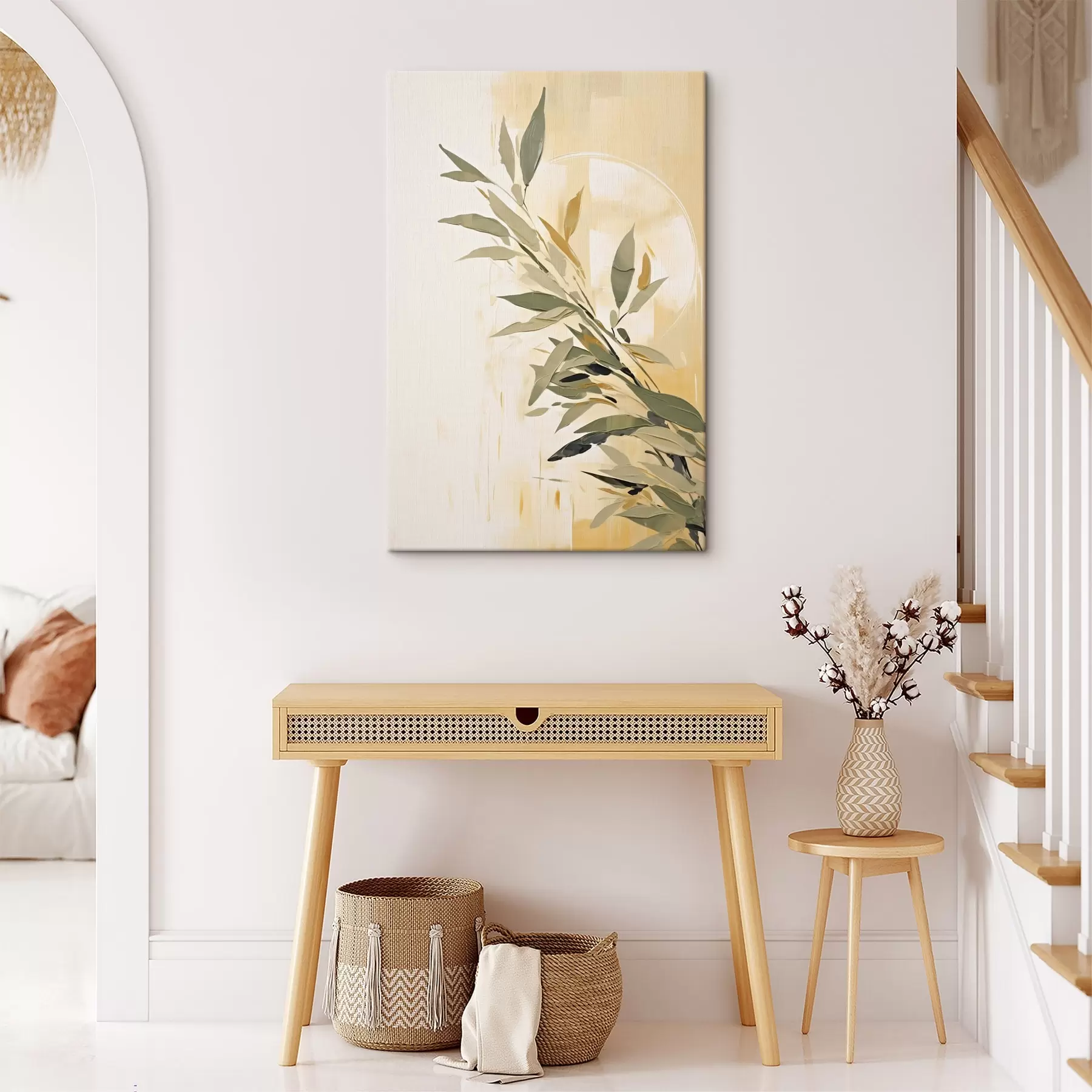 Paveikslėlis Botanikos šaka su žaliais lapais šiltame fone s45690