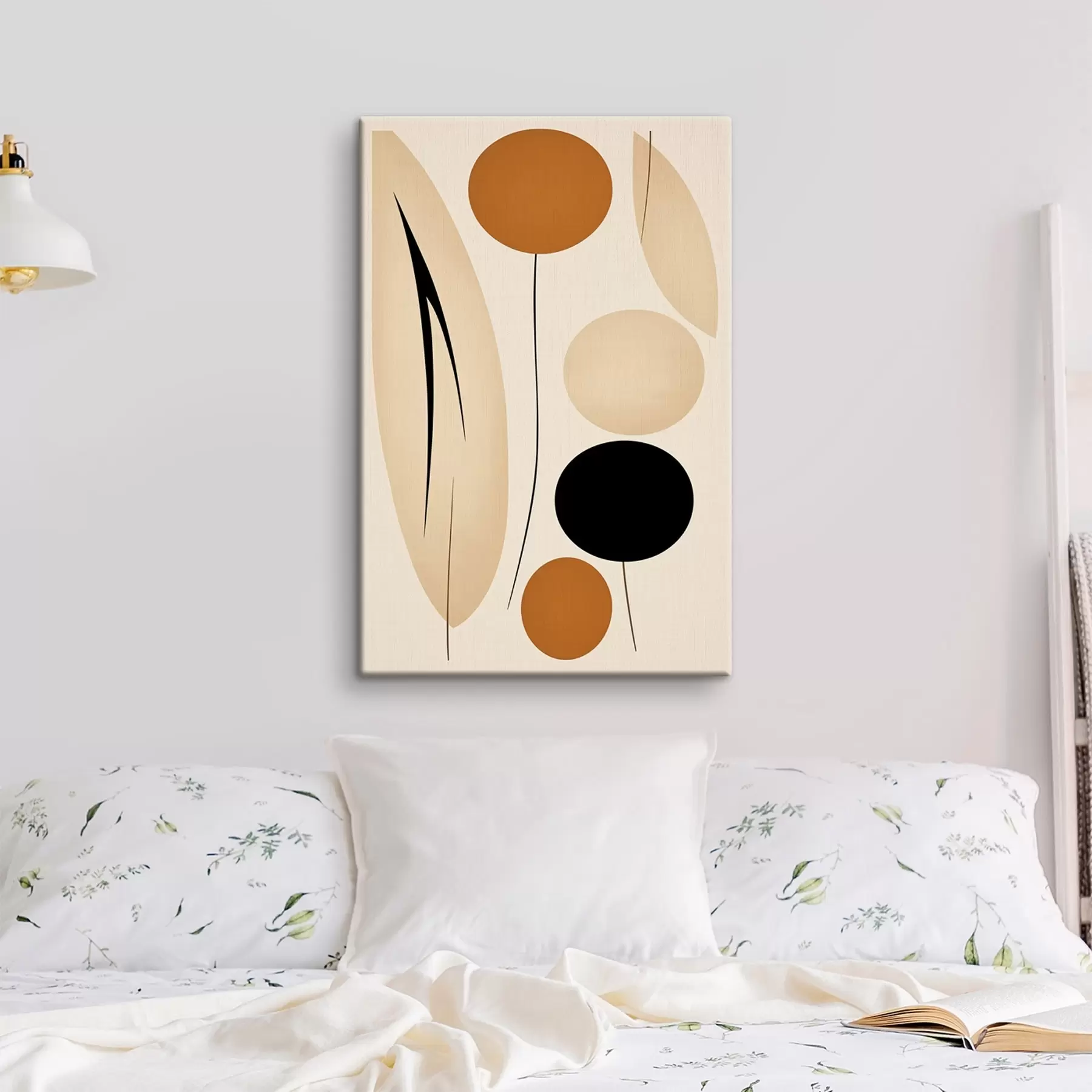 Paveikslėlis Abstrakti kompozicija su juodais ir oranžiniais apskritimais s45700