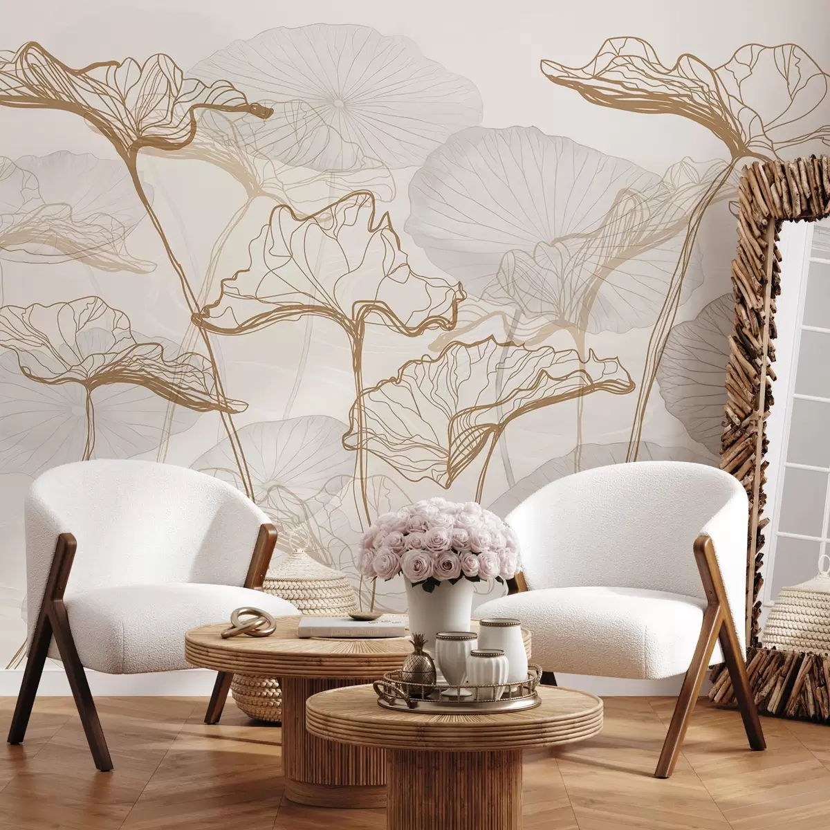 Fototapetai Įvairūs lotoso lapai w04471