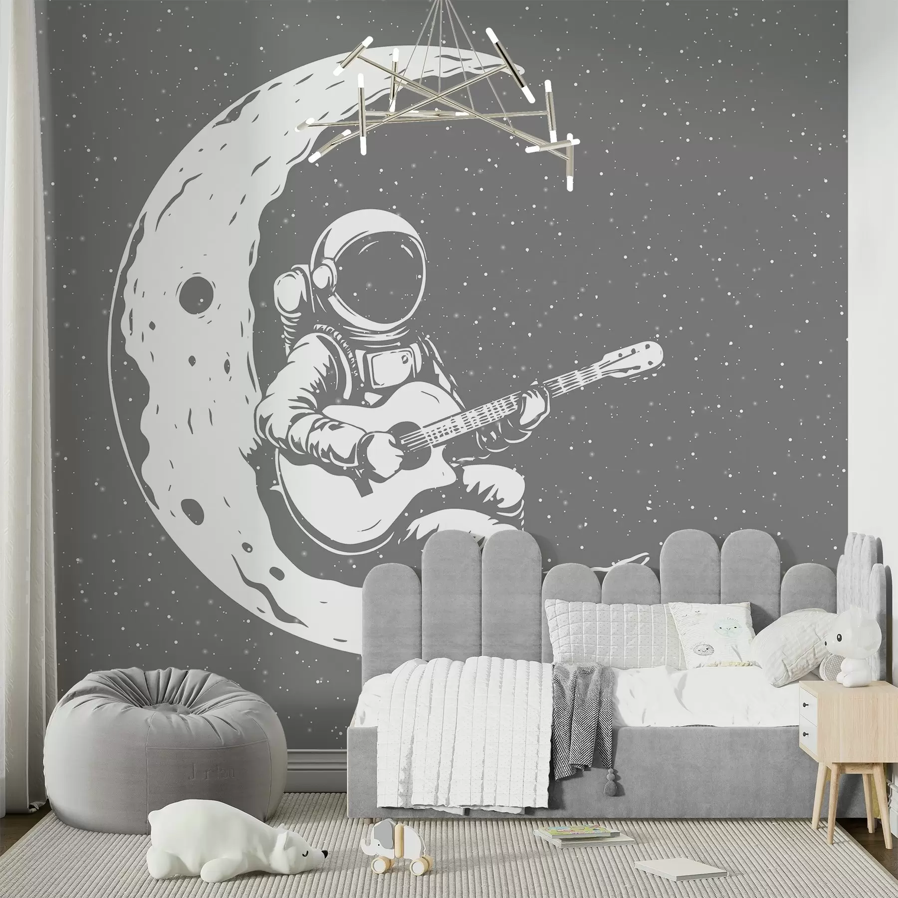 Fototapetai Kosmonautas, mėnulis, gitara w04514