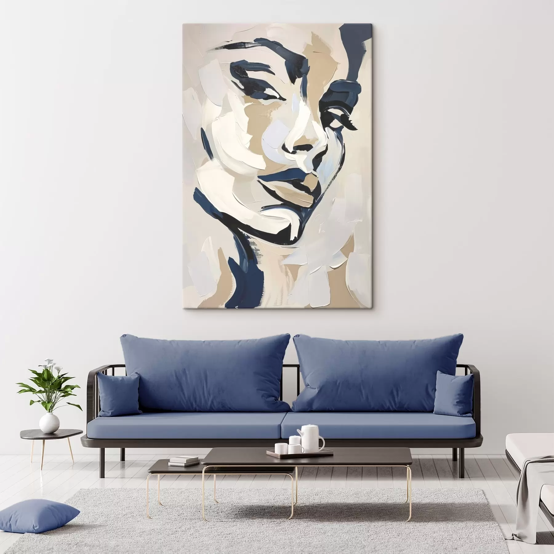 Paveikslėlis Abstraktus moters portretas su imituotais teptuko potėpiais s45593