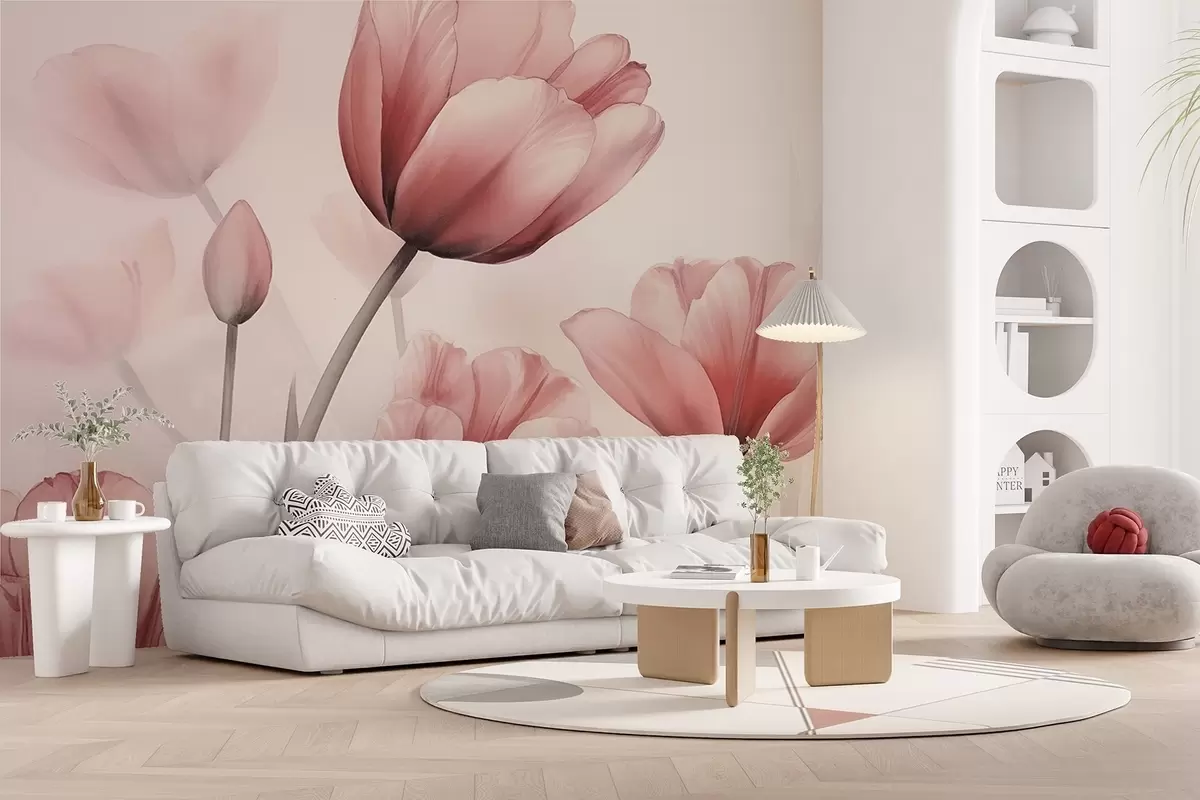Fototapetai Tulipai su degimo efektu ir tekstūra w04519