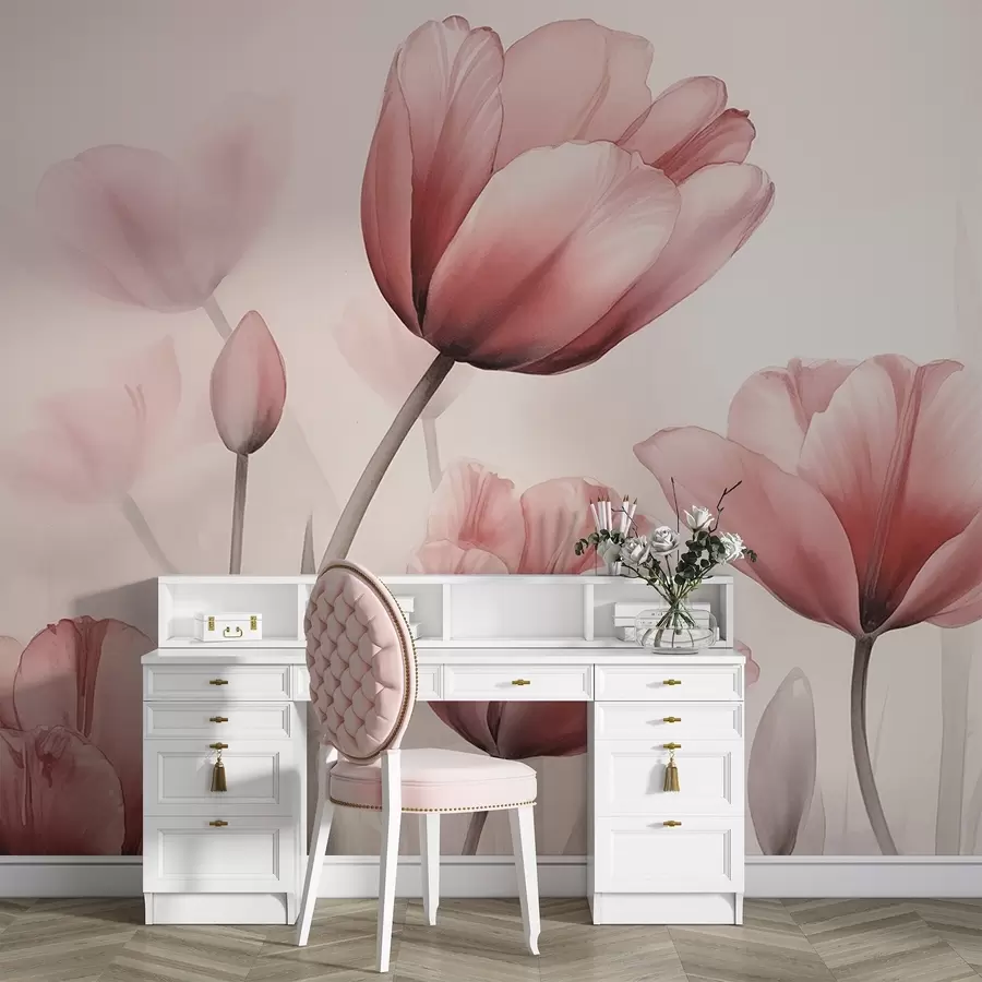 Fototapetai Tulipai su degimo efektu ir tekstūra w04519