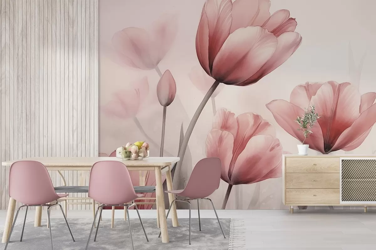 Fototapetai Tulipai su degimo efektu ir tekstūra w04519 - Uwalls.lt Fototapetai Tulipai su degimo efektu ir tekstūra w04519