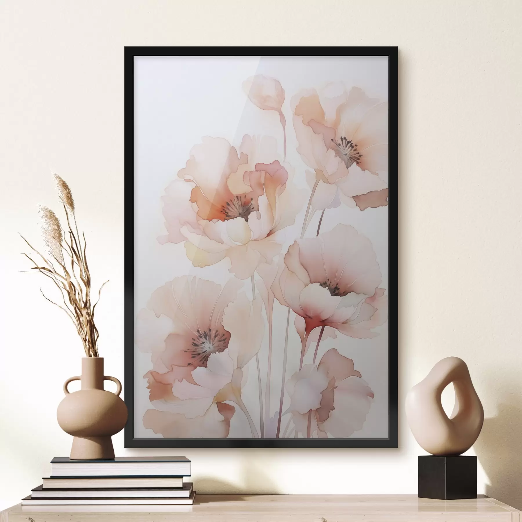 Fototapetai Aguonų imitacija akvarele f45760