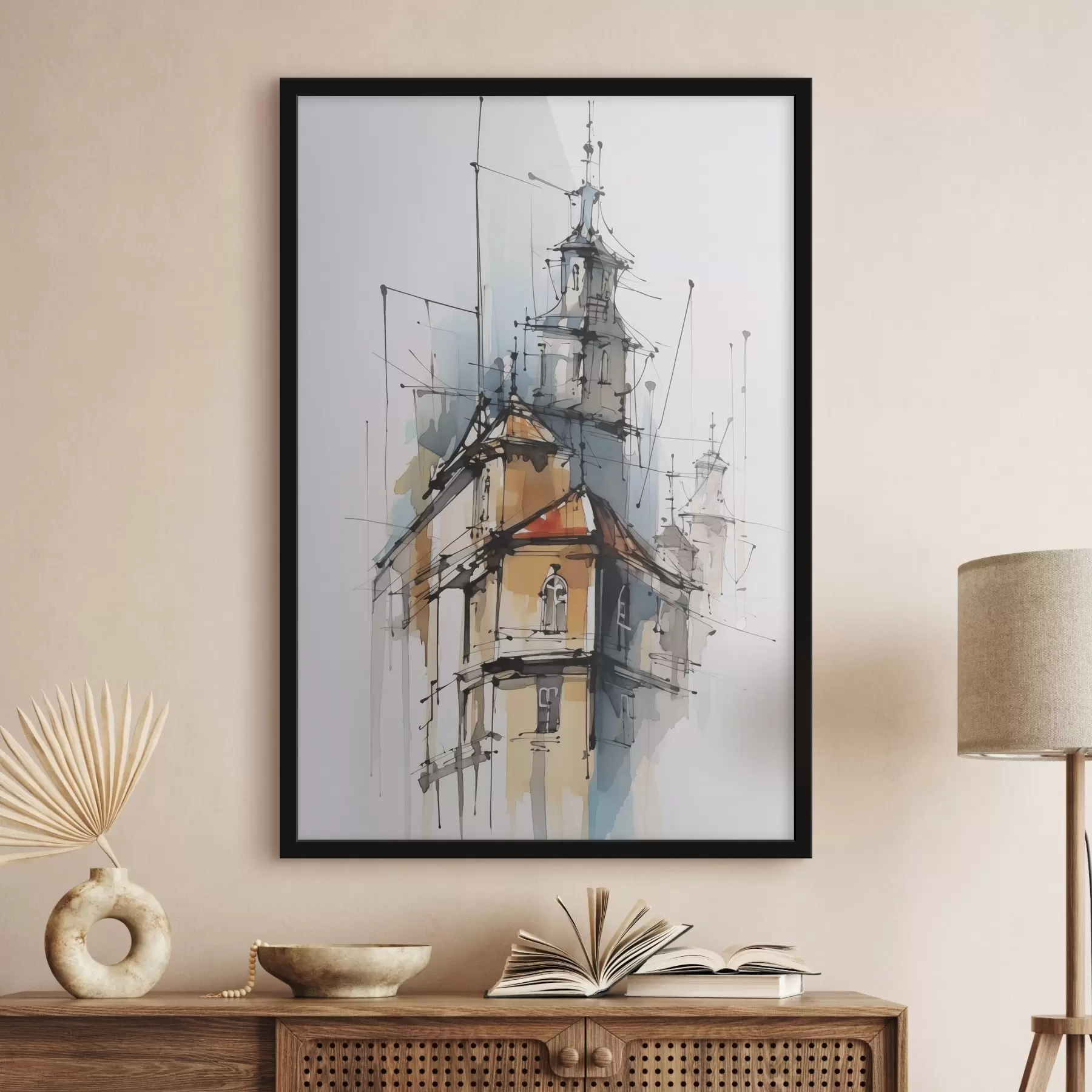 Fototapetai Namų imitacijos eskizas ir akvarelė f45765