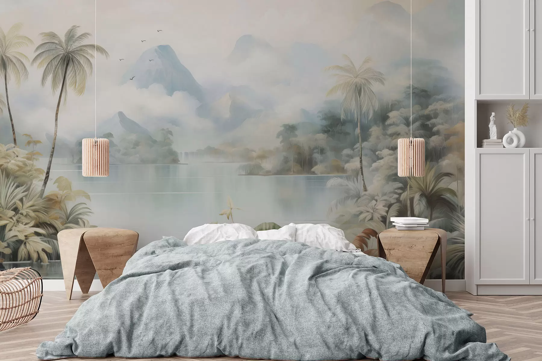 Fototapetai Upių džiunglėse netoli kalnų w04536