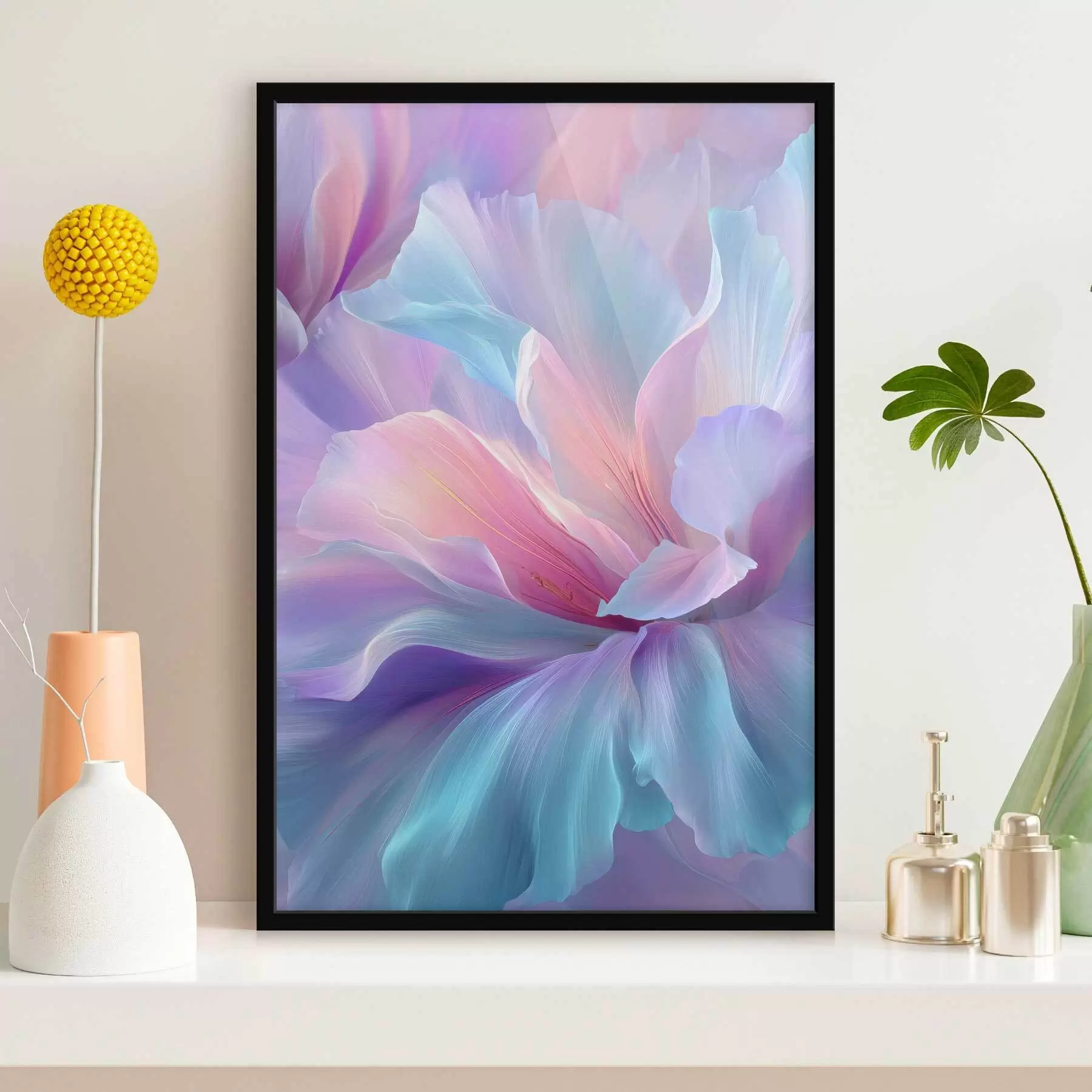 Fototapetai subtilus fantazijos gėlė su violetinės, mėlynos ir rožinės spalvų žiedlapiais. f45710