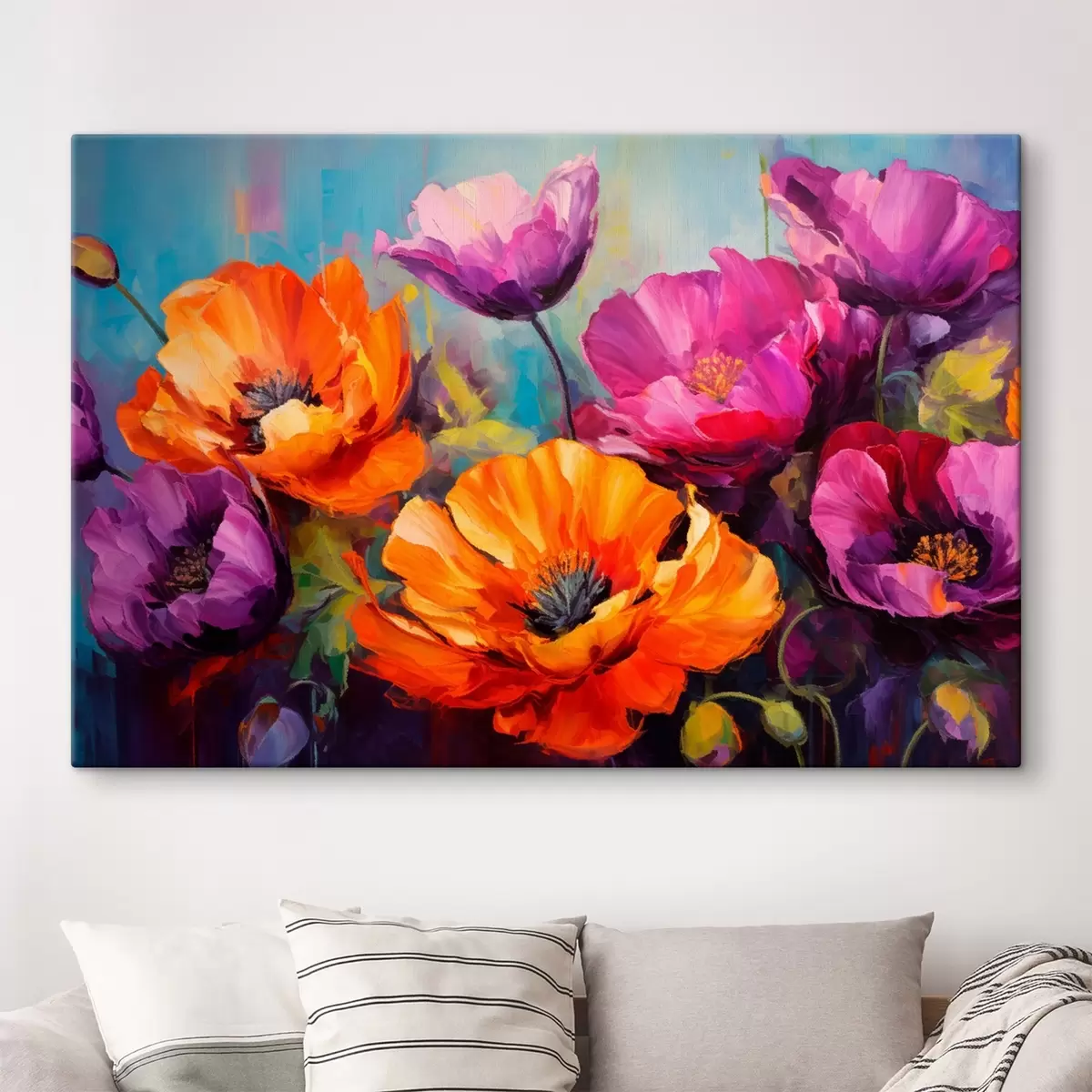 Paveikslėlis Ryškūs aguonai violetinės ir oranžinės spalvos atspalviais s45804