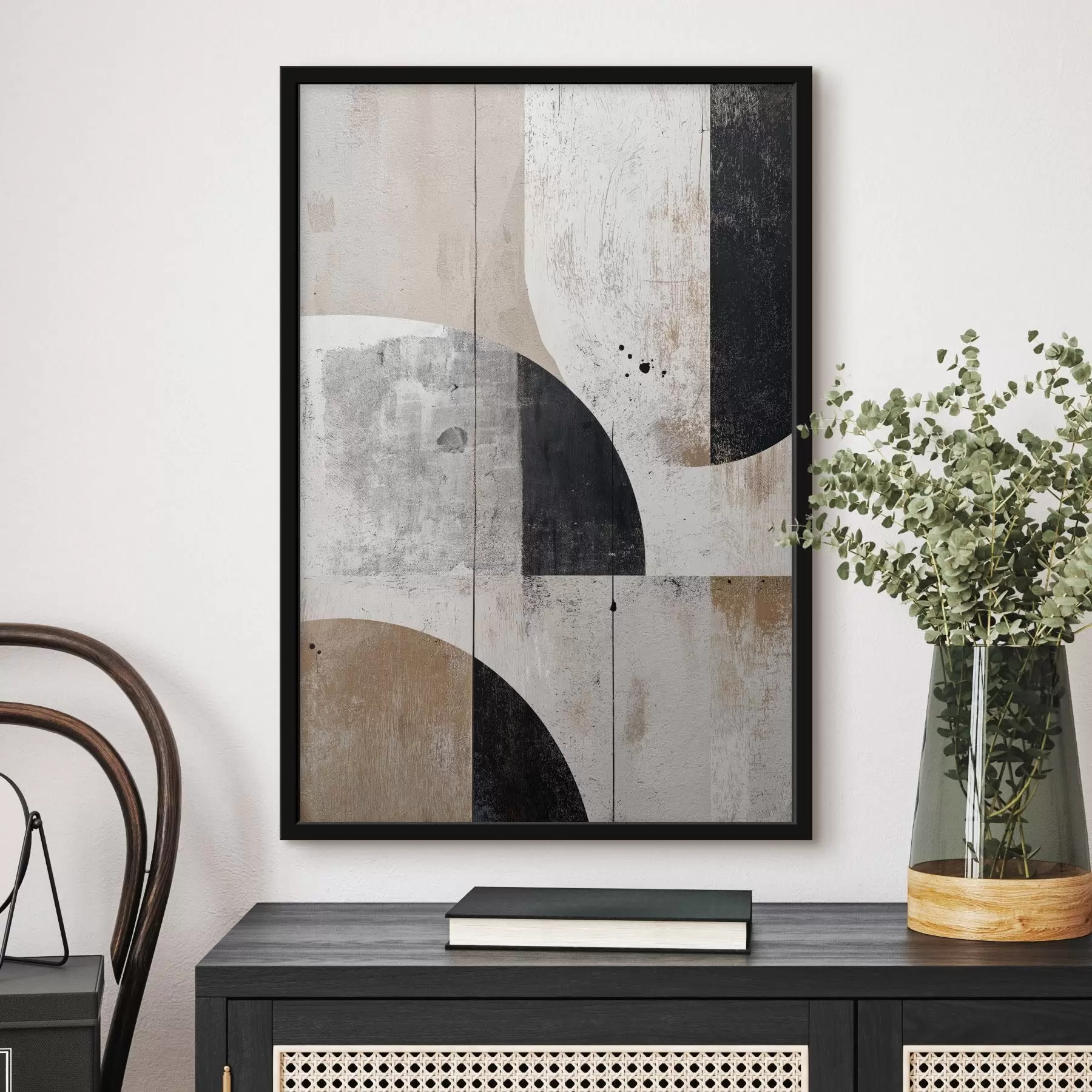 Fototapetai Geometrinės formos pilkos ir smėlio spalvų atspalviais f45812