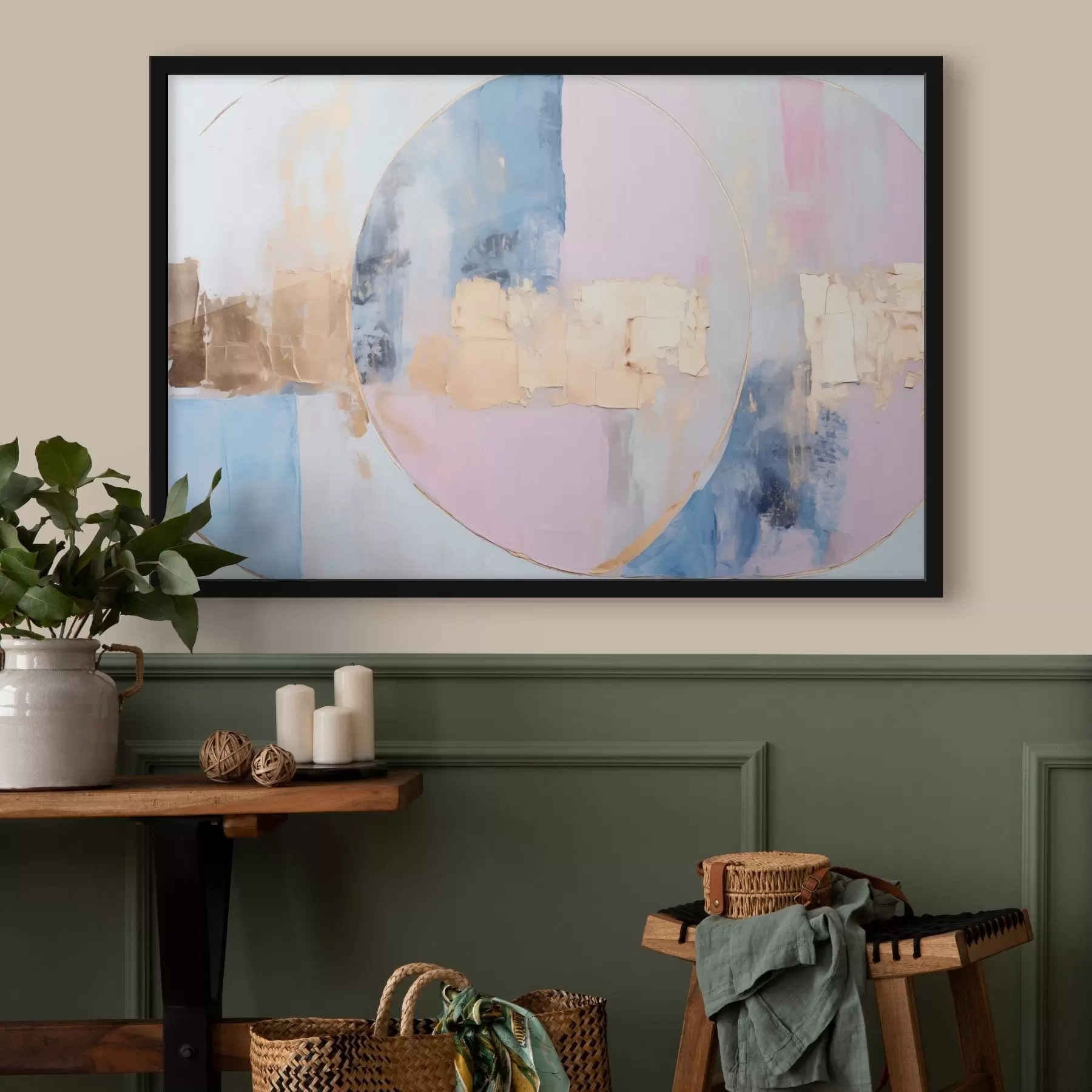 Paveikslėlis Abstrakcija mėlynai rožiniuose apskritimuose f45821