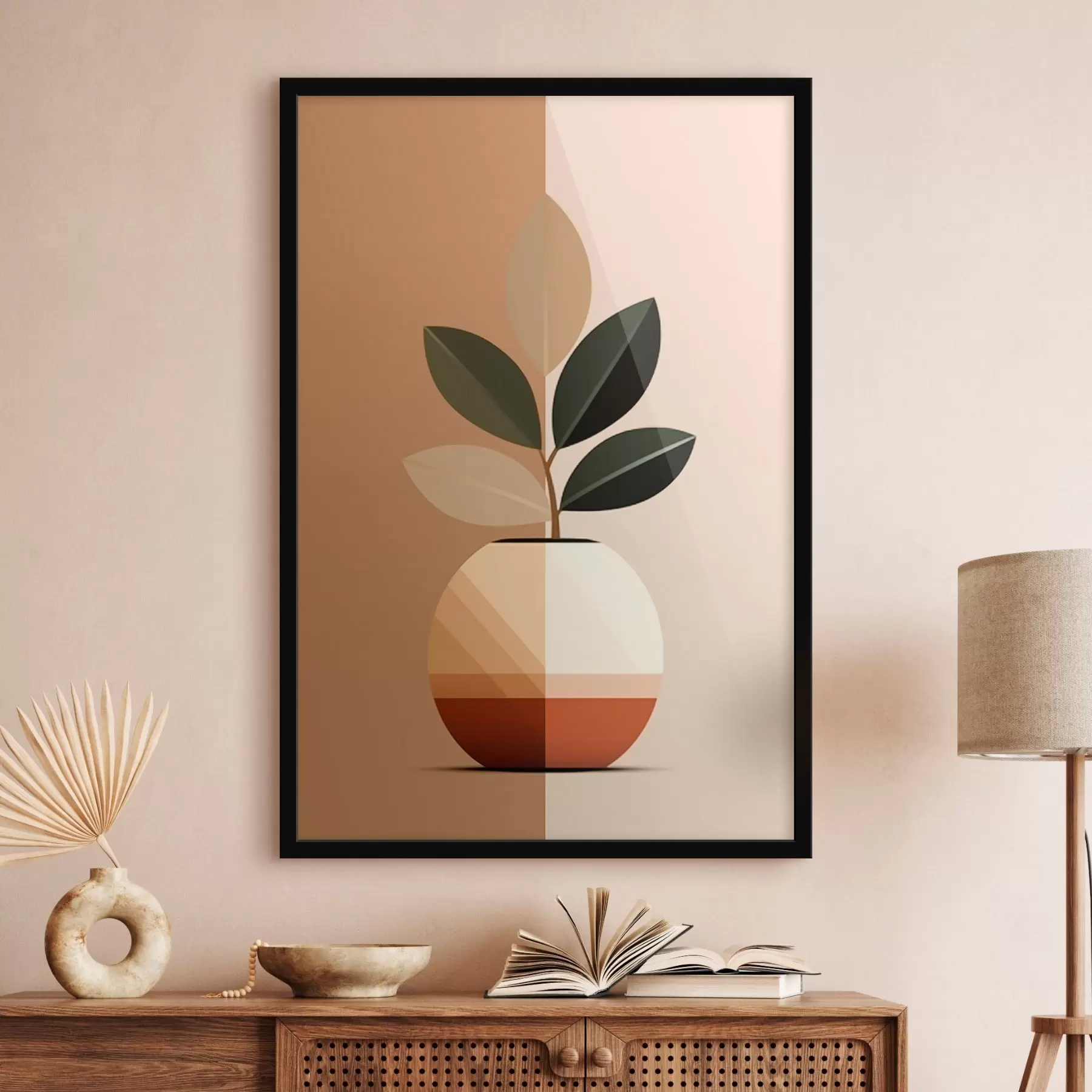 Fototapetai Geometrinė vaza su lapais f45833