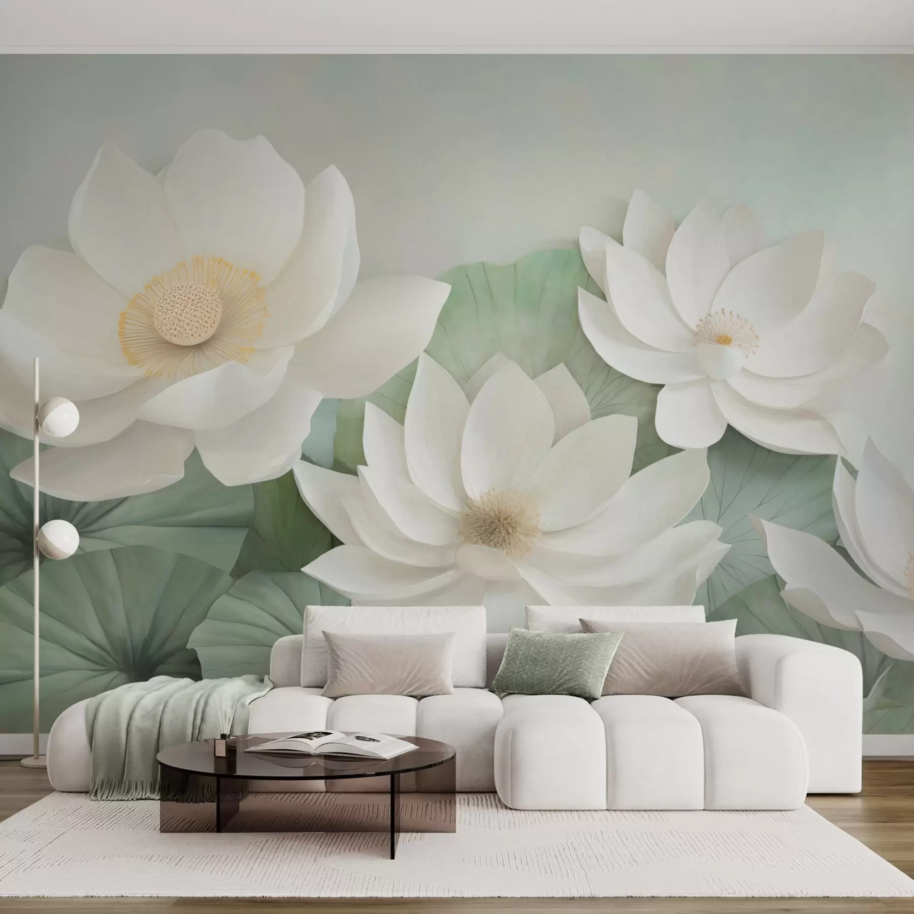 Fototapetai Lotus gėlės lapijoje w04539
