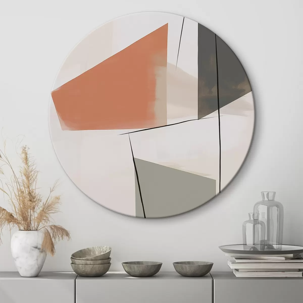 Apvalūs paveikslai Geometrinė abstrakcija r45975