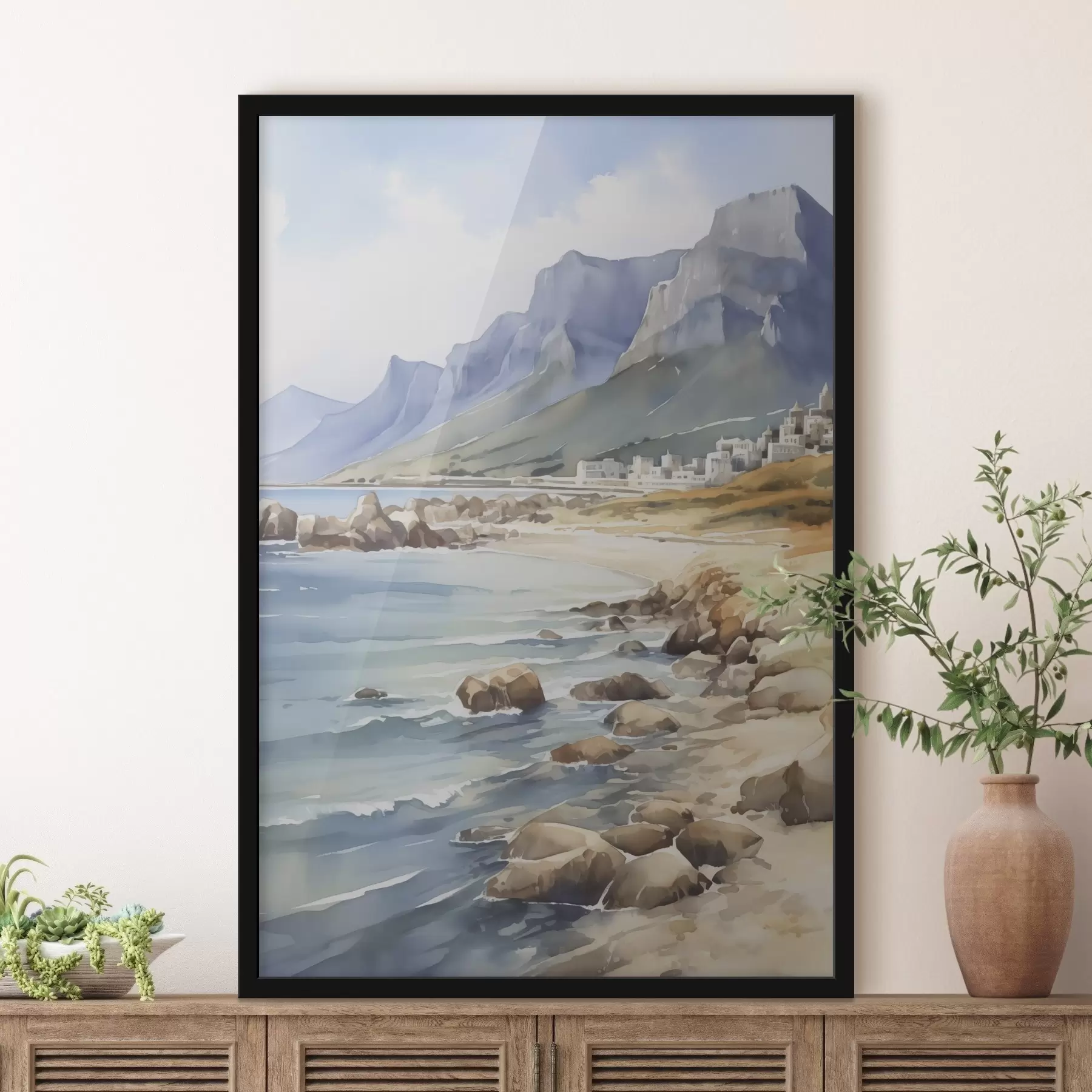 Fototapetai Jūros pakrantės akvarelės imitacija f45978