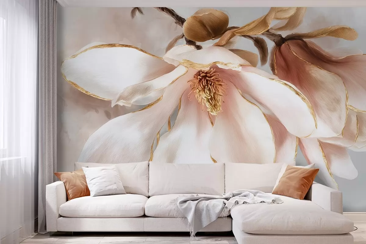 Fototapetai Žydinti magnolija pastelinėmis spalvomis w09387