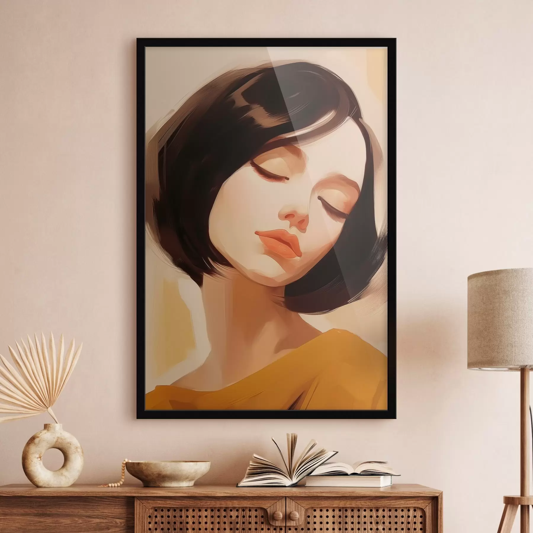 Fototapetai Moteris su trumpais juodais plaukais f45960