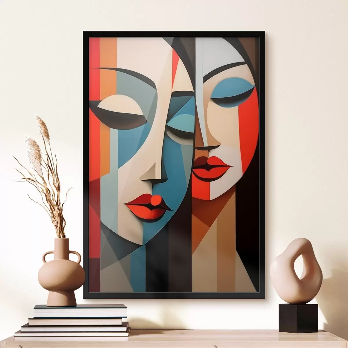 Plakatas Geometrinis moters portretas f45966