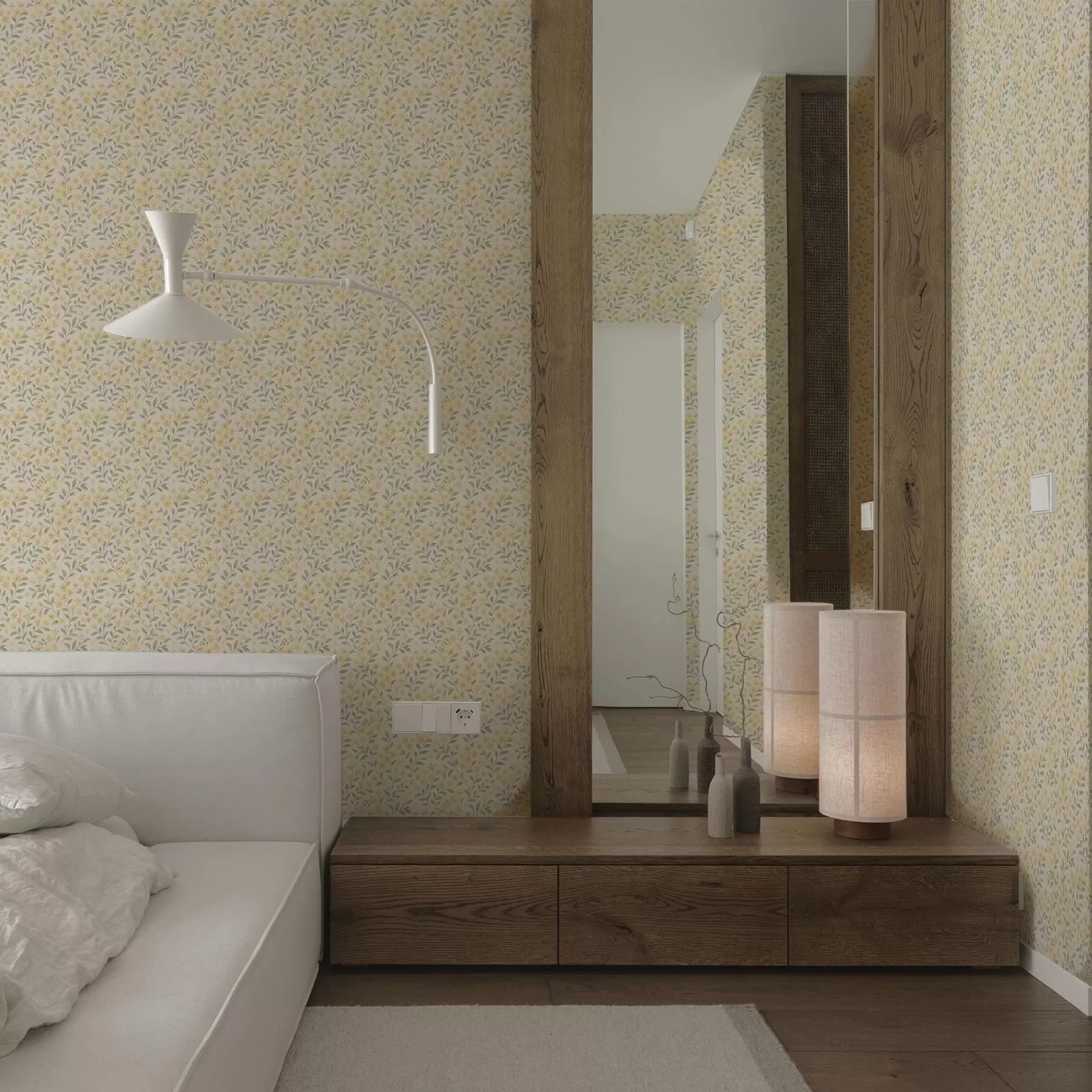 Fototapetai Akrilo geltonos gėlės ant šviesaus fono a00570