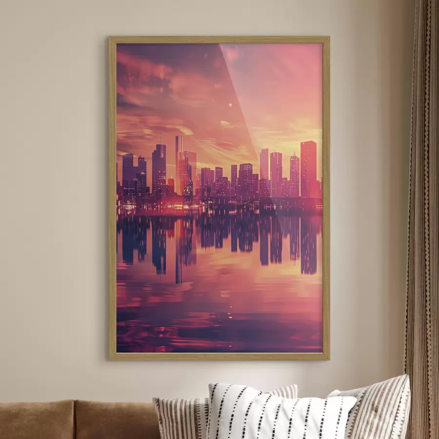Fototapetai Miestas saulėlydžio metu f45658