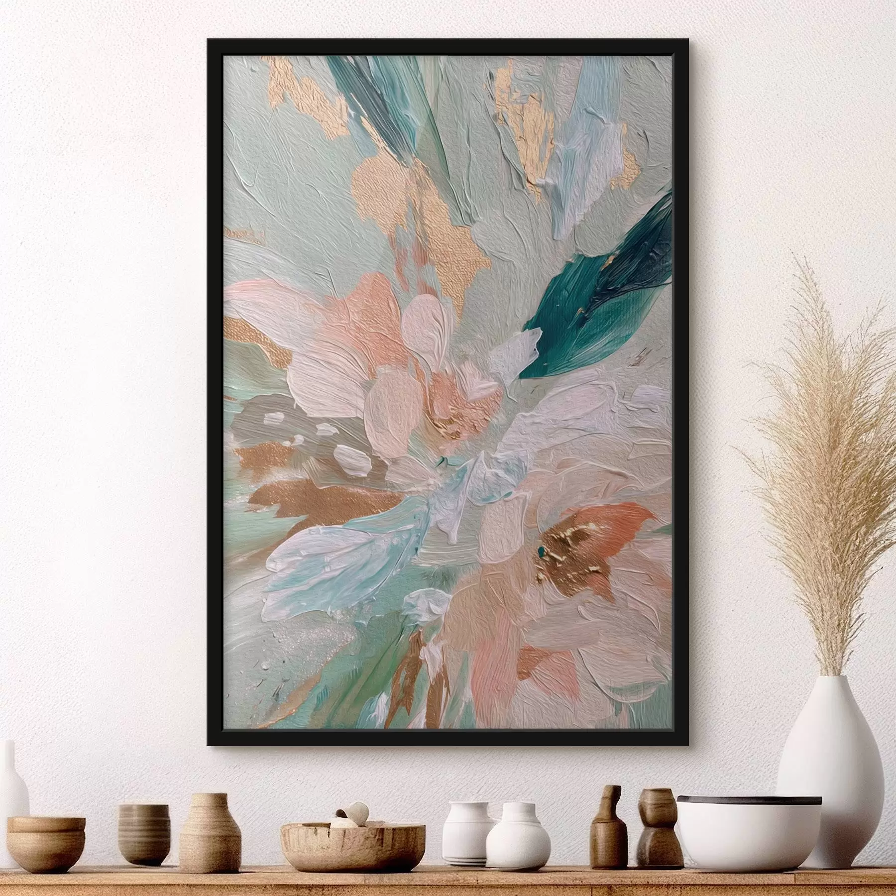 Fototapetai Pasteliniai gėlių potėpiai su geltonomis dėmėmis f45899