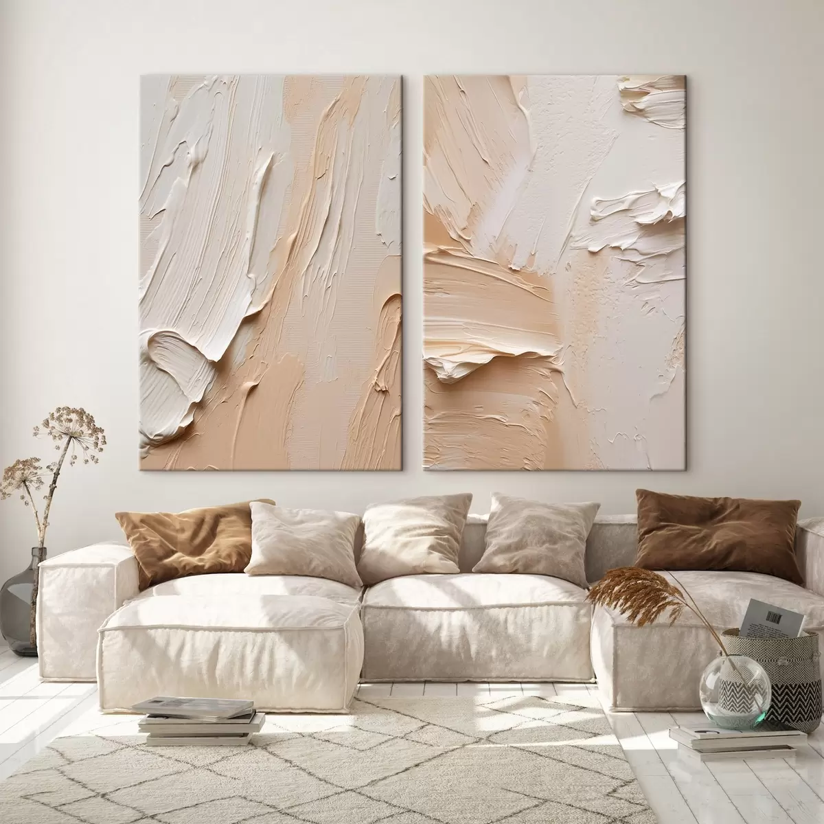 Paveikslėlis Kreminės smėlio spalvos impasto potėpiai m00767