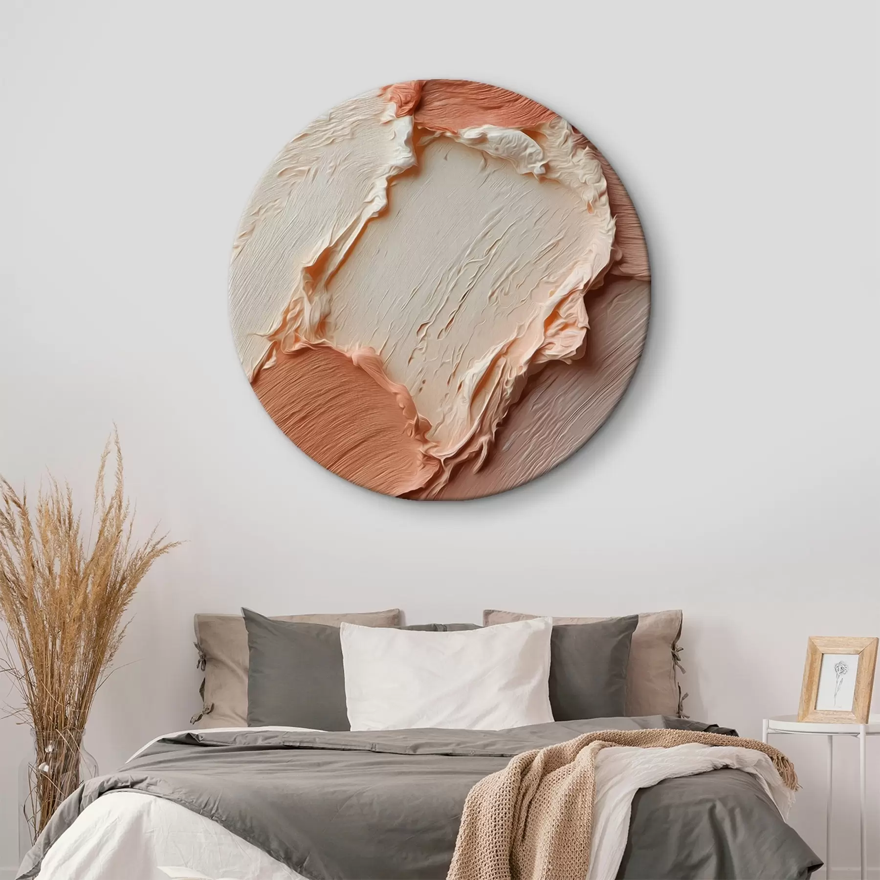 Paveikslėlis Kreminės-persikų tekstūros potėpiai, sodrus impasto r45869