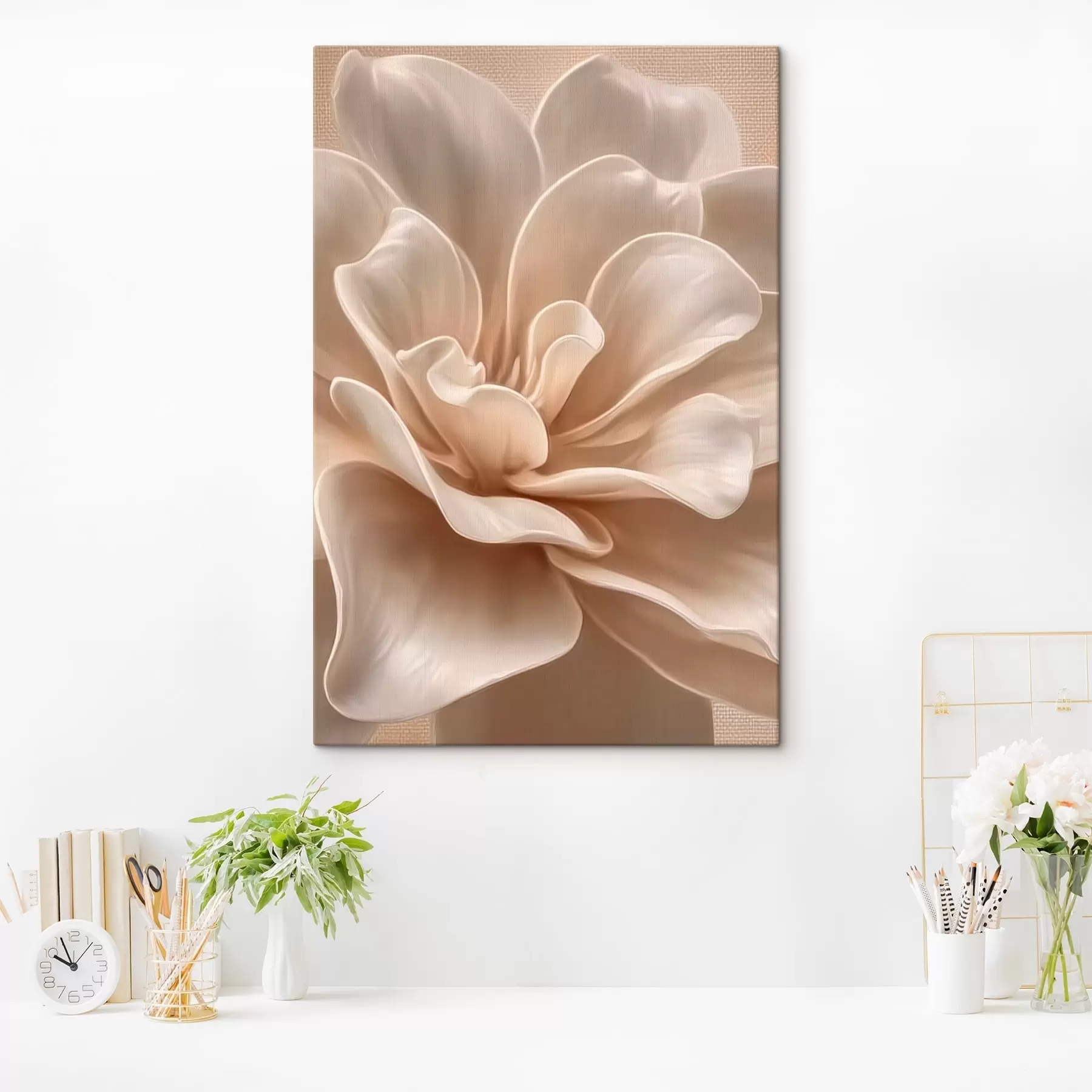 Paveikslėlis Didelis kreminis žiedas, minkšti žiedlapiai, makro s45874