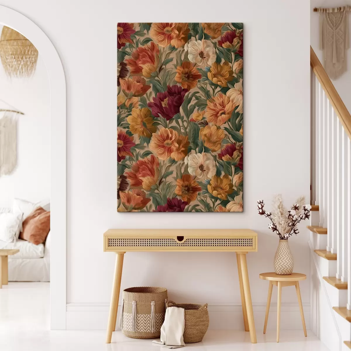 Paveikslėlis Vintage gėlių raštas šiltų spalvų paletėje s45896