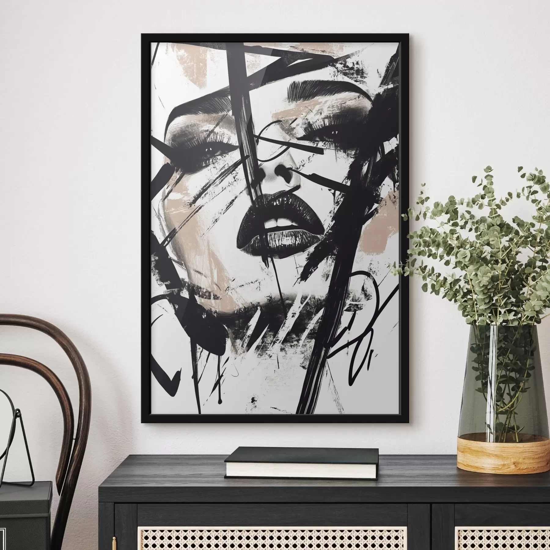 Fototapetai Abstraktus grafičio stiliaus moters portretas f45777