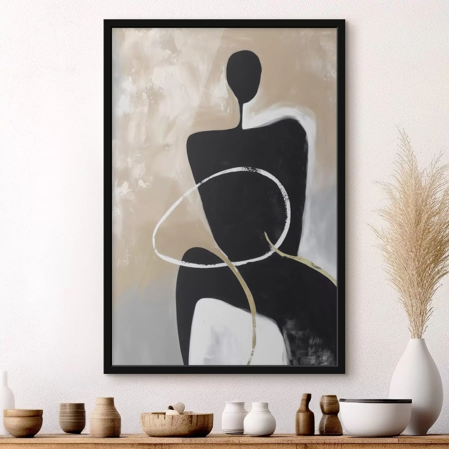 Fototapetai Abstraktus siluetas su minimalistinėmis formomis f45984