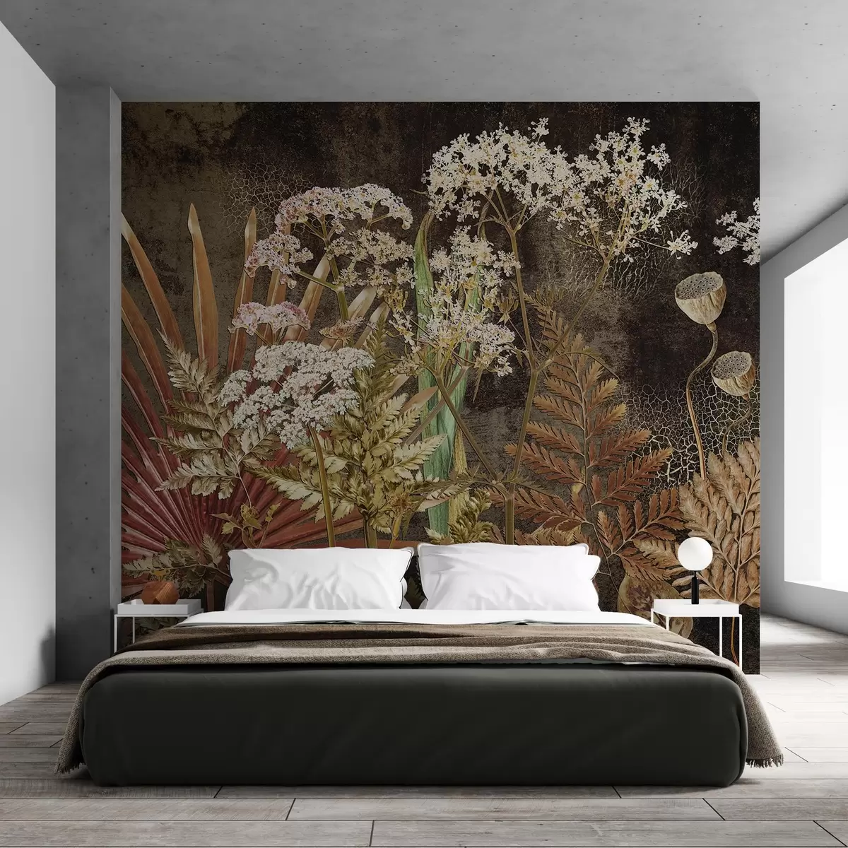 Fototapetai Herbariumas ant tamsaus fono w09323