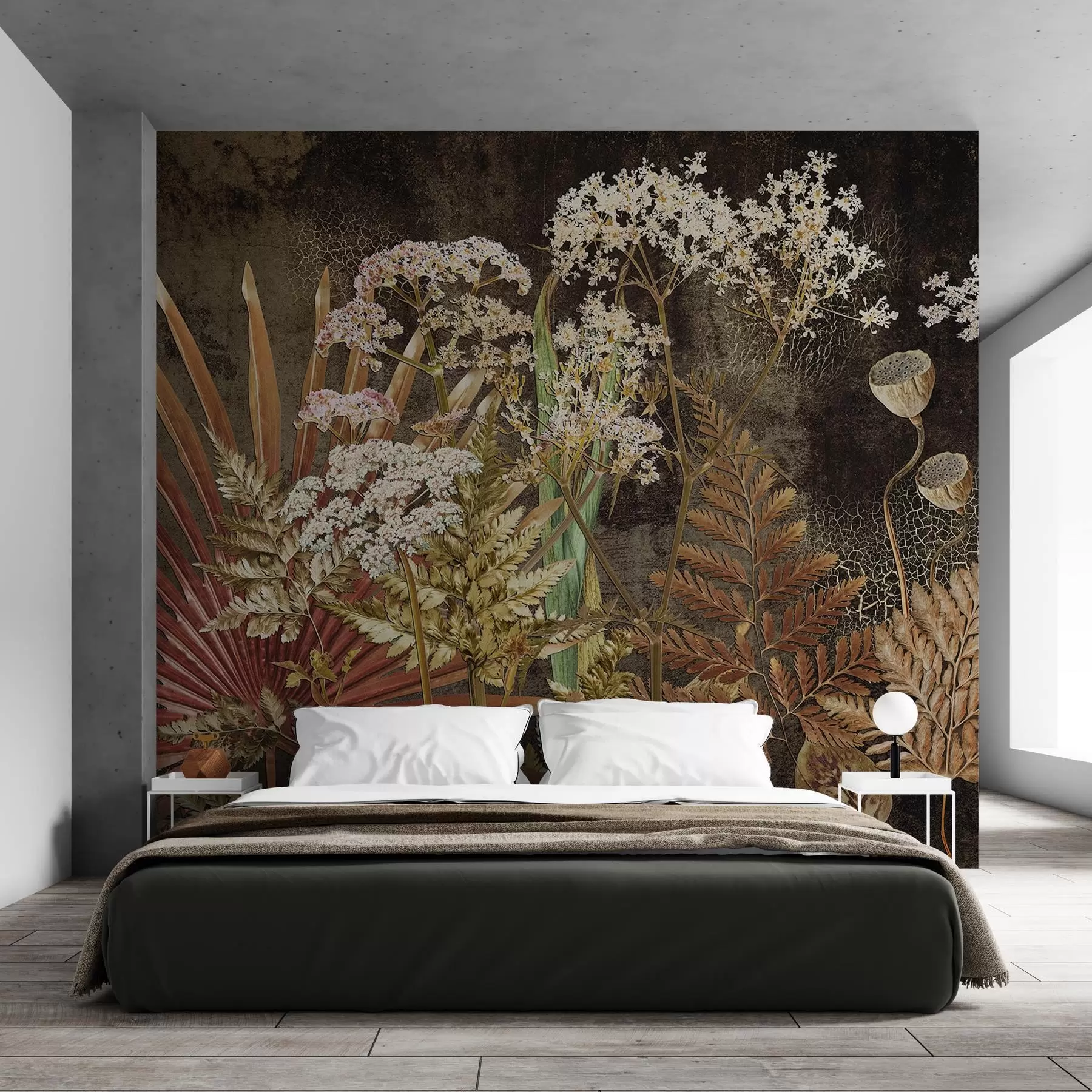 Fototapetai Herbariumas ant tamsaus fono w09323