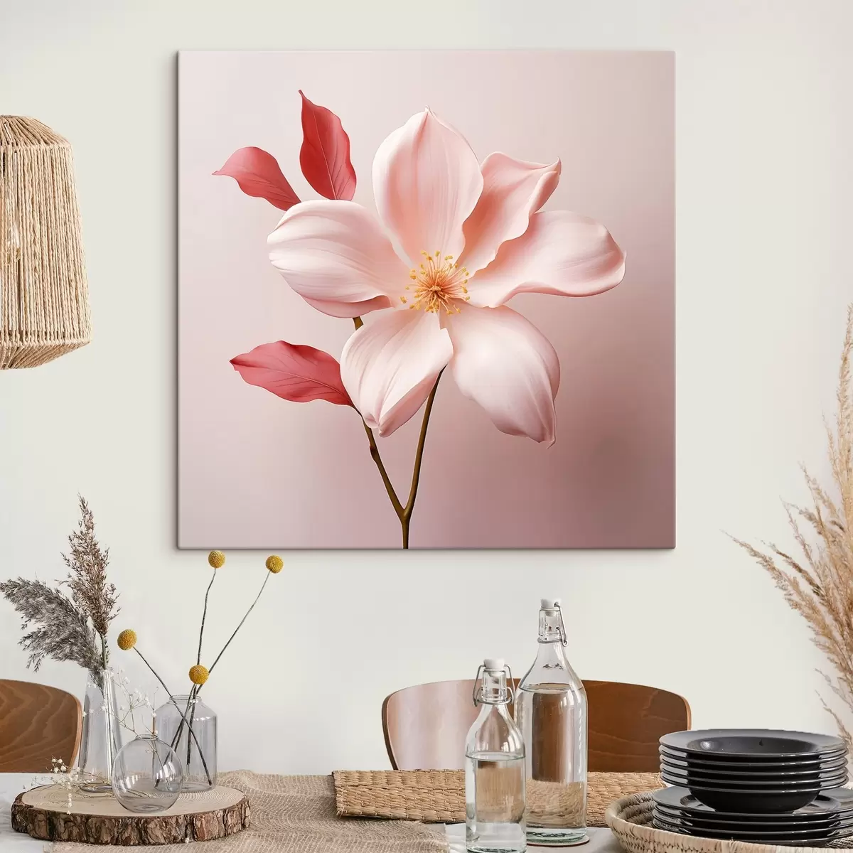 Paveikslėlis Rožinė magnolija minimalistiniu stiliumi s45735