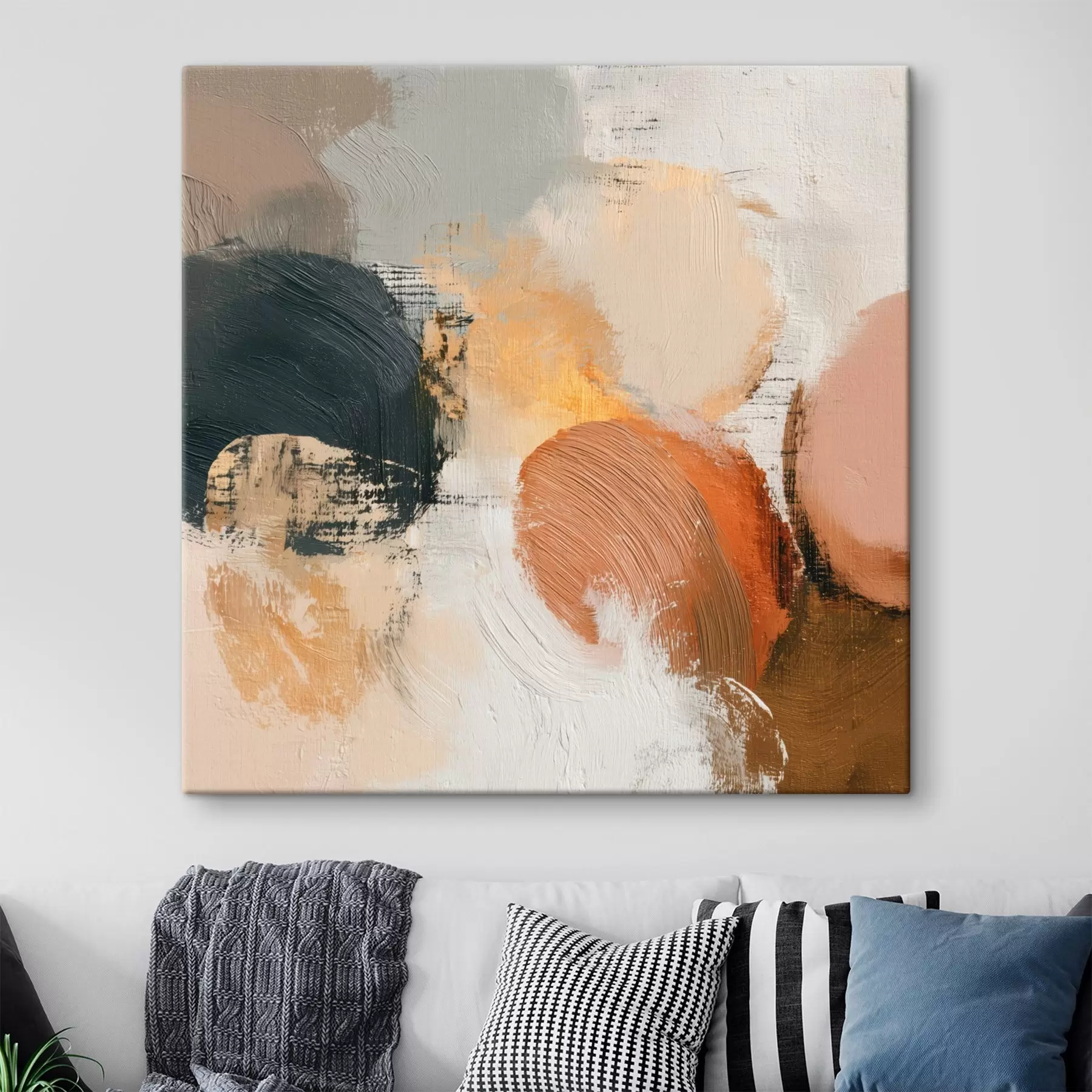 Paveikslėlis Tekstūruota abstrakcija su smėlio ir pilkos spalvų atspalviais s45863