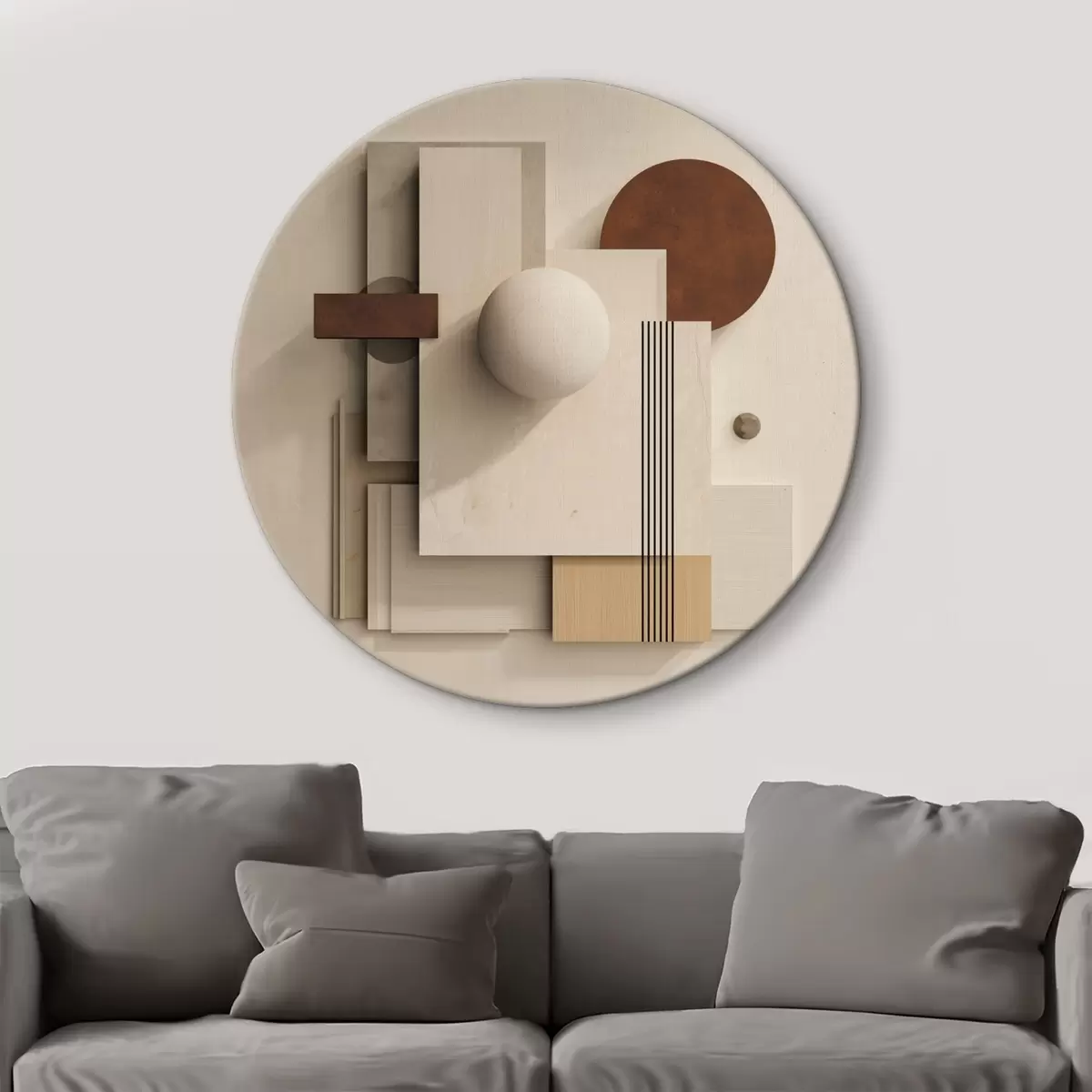Apvalūs paveikslai Ramusis geometrijos modernus minimalizmo stilius r45856