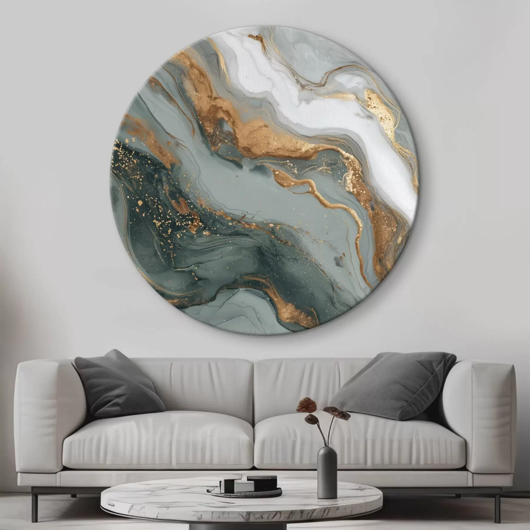 Paveikslėlis Abstrakcija su tamsiai žaliomis ir pilkomis juostelėmis r45858