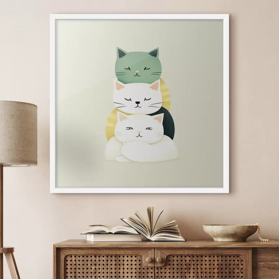 Fototapetai Trijų kačių kompozicija animacijos stiliumi f45734