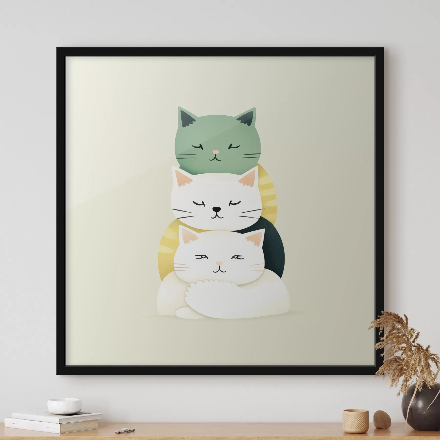 Fototapetai Trijų kačių kompozicija animacijos stiliumi f45734