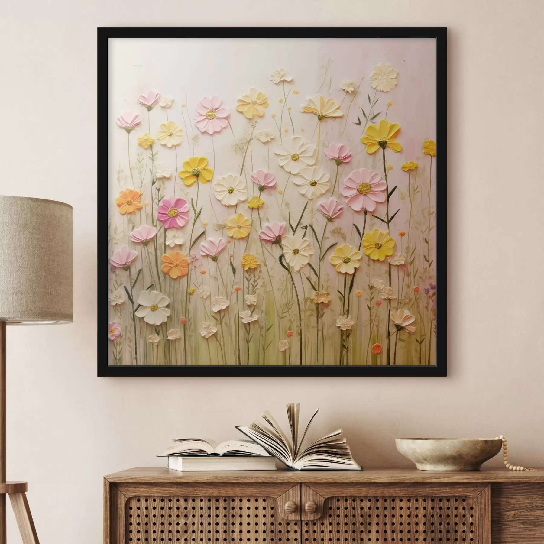 Fototapetai Gėlių laukas aliejinės tapybos stiliumi f45739